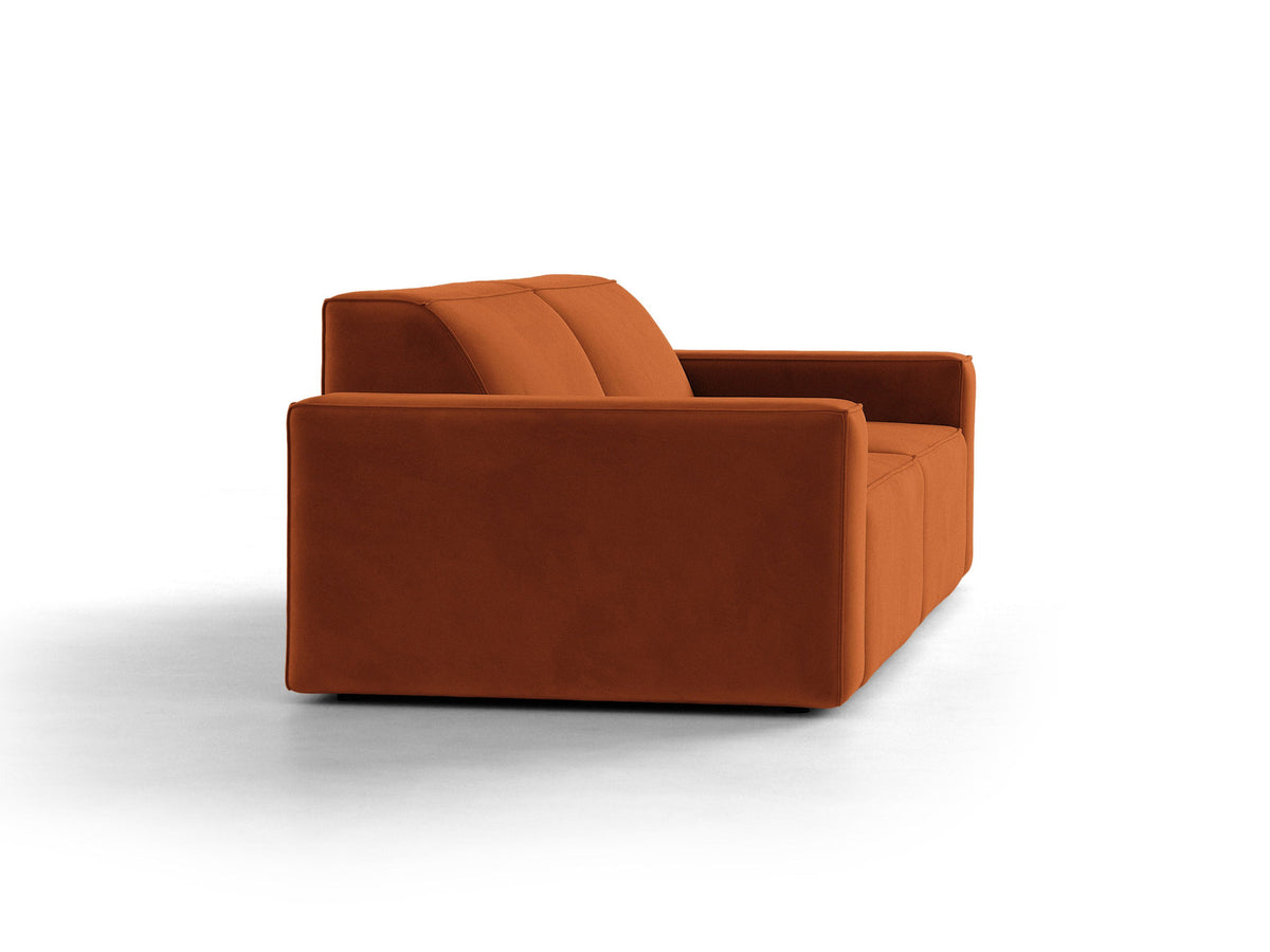 Jodie Velour modulares Sofa 3 Sitzer in Terracotta-Bluvel präsentiert im Onlineshop von KAQTU Design AG. 3er Sofa ist von Micadoni