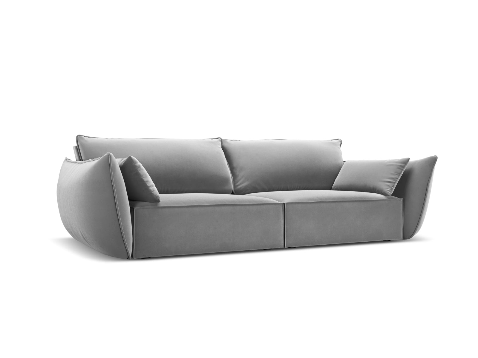 Elegantes Kaelle 3-Sitzer Sofa in Grau-Bluvel, ideal für stilvolle Wohnräume. Hochwertige Verarbeitung von Micadoni.