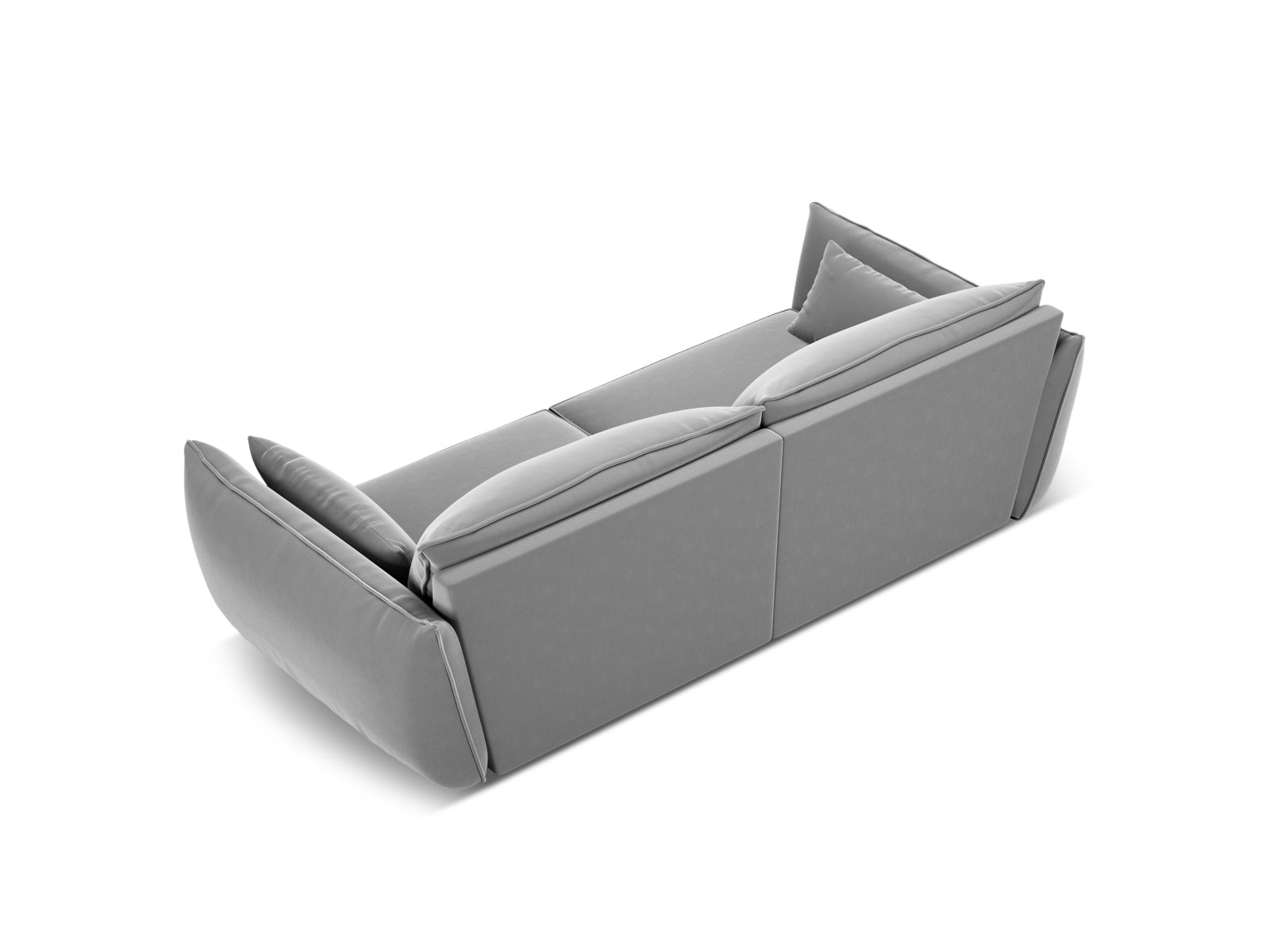 Modernes Kaelle 3-Sitzer Sofa in Grau-Bluvel, perfekt für gemütliche Wohnzimmer. Hochwertige Materialien und elegantes Design von Micadoni.