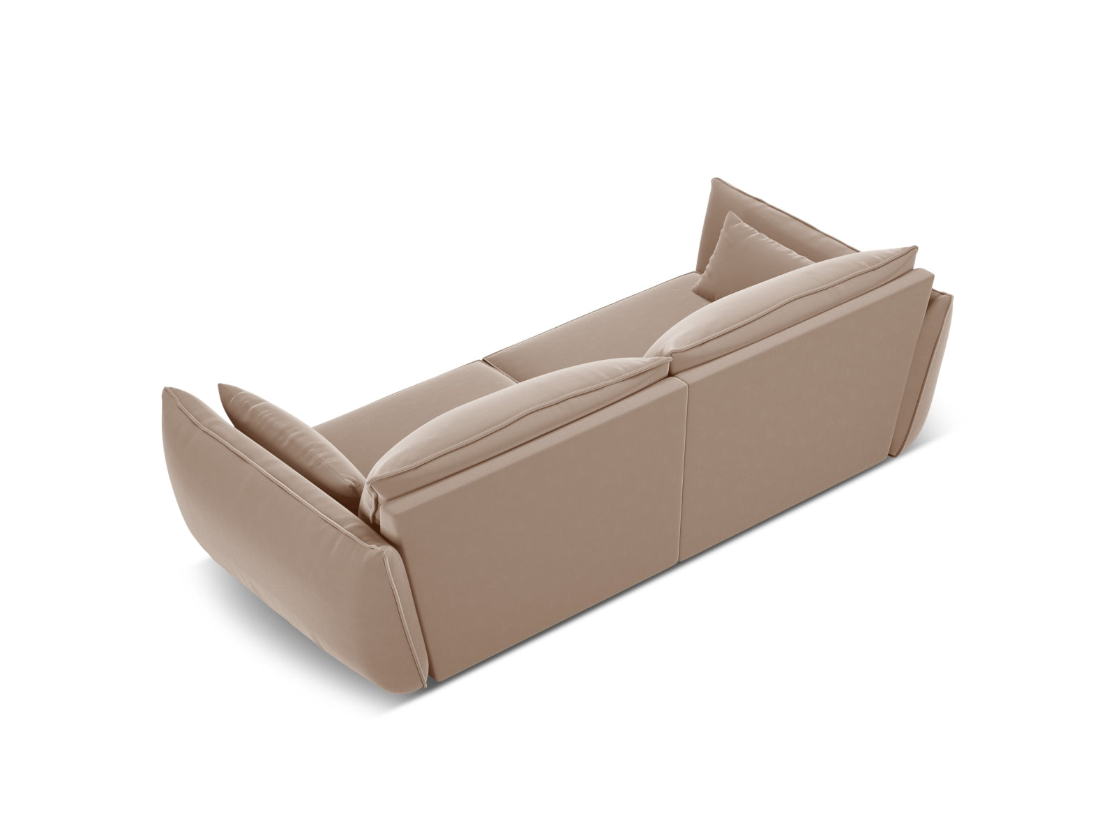 Beige 3-Sitzer Sofa Kaelle von Micadoni, modernes Design mit weichem Bezug, perfekt für stilvolle Wohnzimmer und gemütliche Abende.