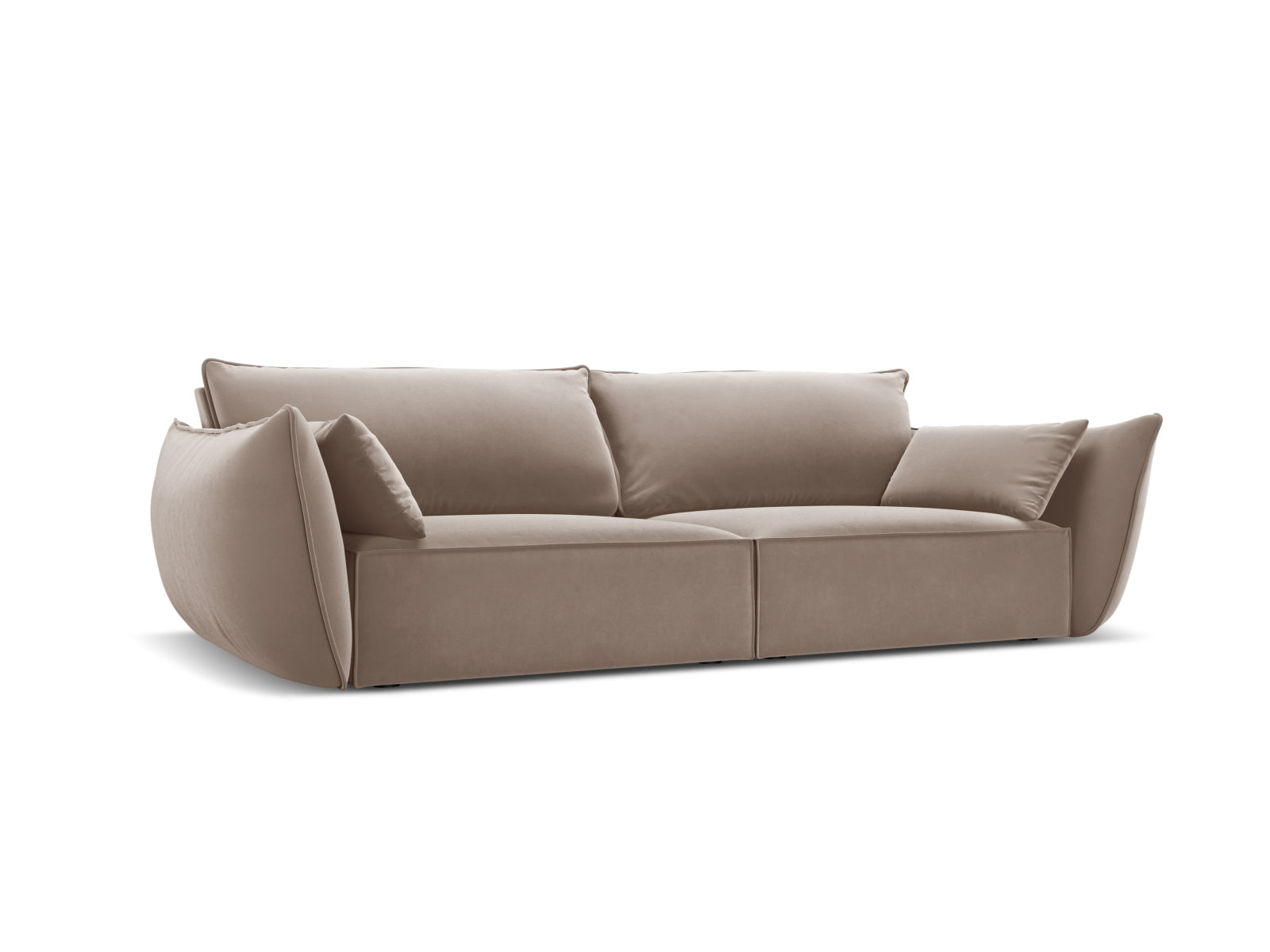 Elegantes Kaelle 3-Sitzer Sofa in stilvollem Cappuccino-Bluvel, ideal für modernes Wohnen und gemütliche Abende.