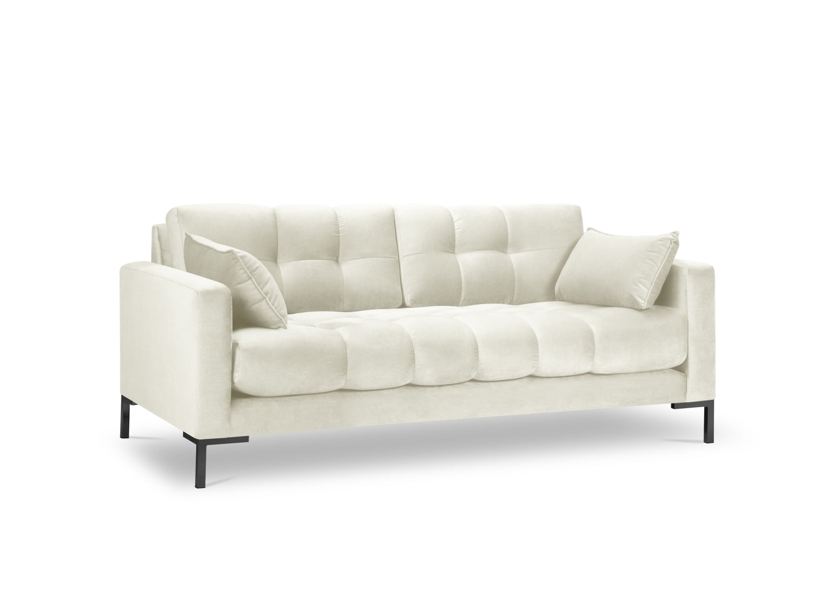 Mamaia Velour Sofa 3 Sitzer in Light Beige/Schwarz-Bluvel präsentiert im Onlineshop von KAQTU Design AG. 3er Sofa ist von Micadoni