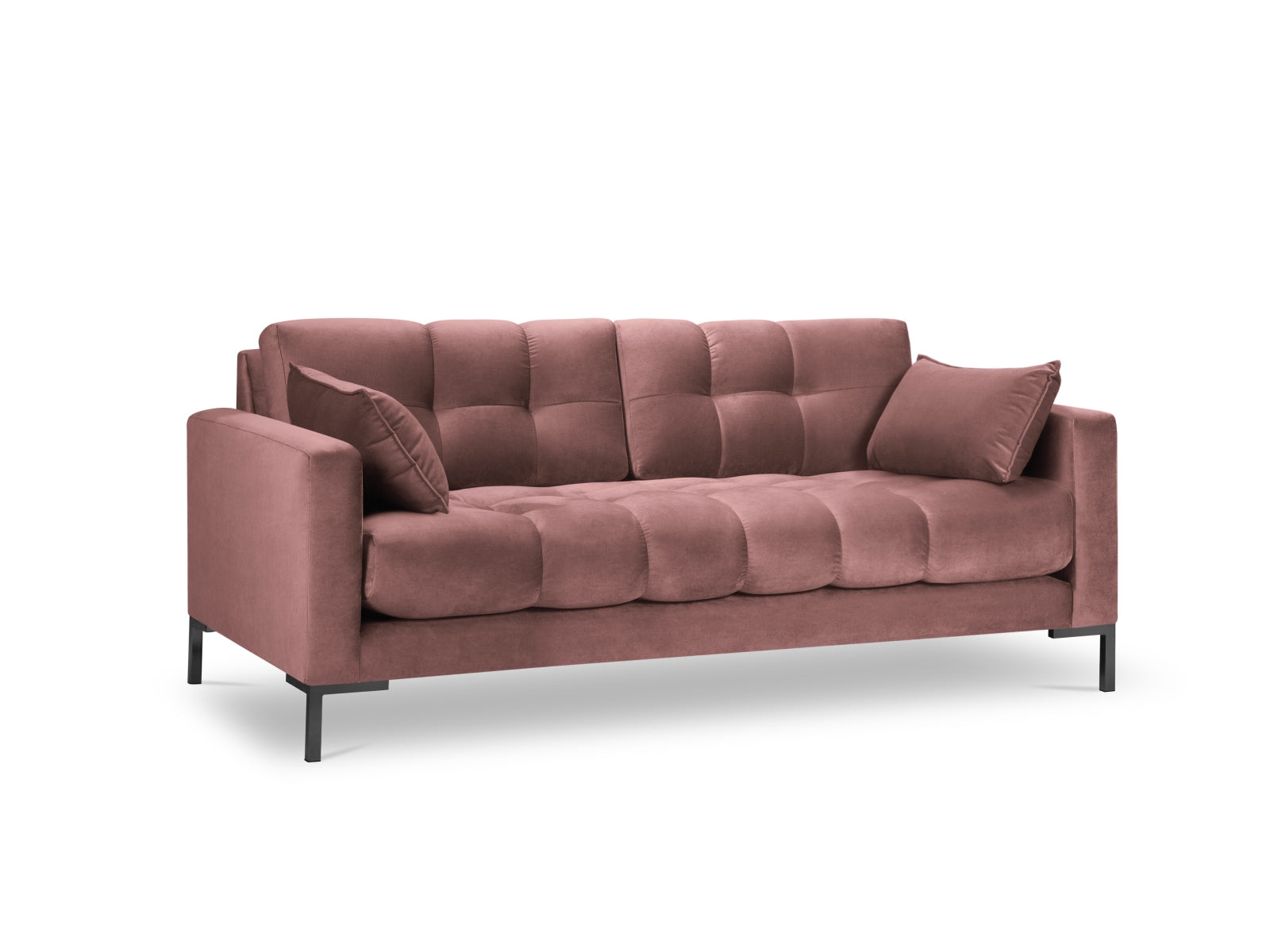 Mamaia Velour Sofa 3 Sitzer in Pink/Schwarz-Bluvel präsentiert im Onlineshop von KAQTU Design AG. 3er Sofa ist von Micadoni