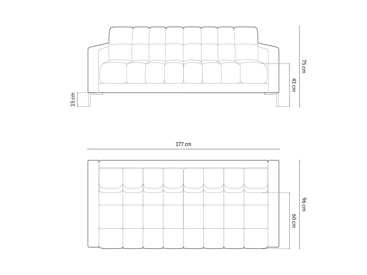 Mamaia Velour Sofa 3 Sitzer in Bottle Green/Schwarz-Bluvel präsentiert im Onlineshop von KAQTU Design AG. 3er Sofa ist von Micadoni