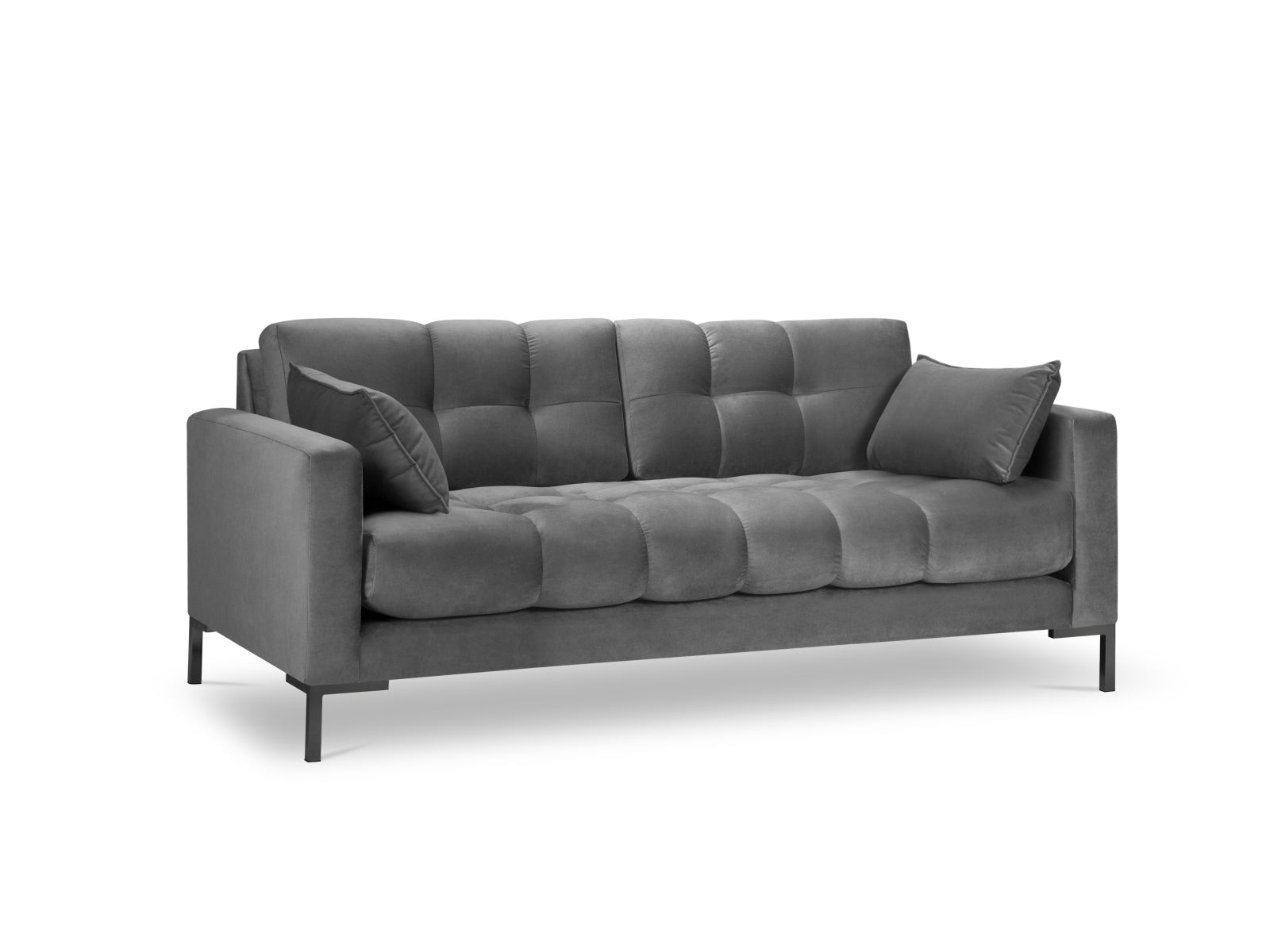Mamaia Velour Sofa 3 Sitzer in Light Grey/Schwarz präsentiert im Onlineshop von KAQTU Design AG. 3er Sofa ist von Micadoni