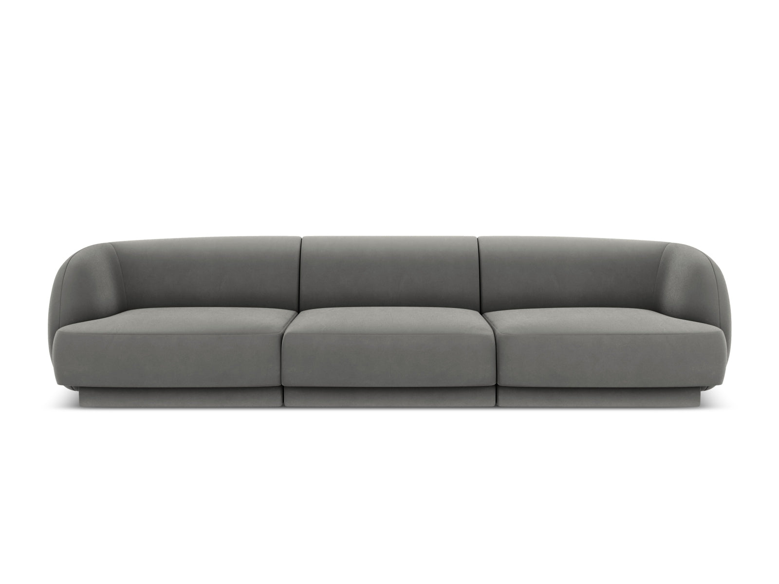 Miley Velour Sofa 3 Sitzer in Light Grey präsentiert im Onlineshop von KAQTU Design AG. 3er Sofa ist von Micadoni