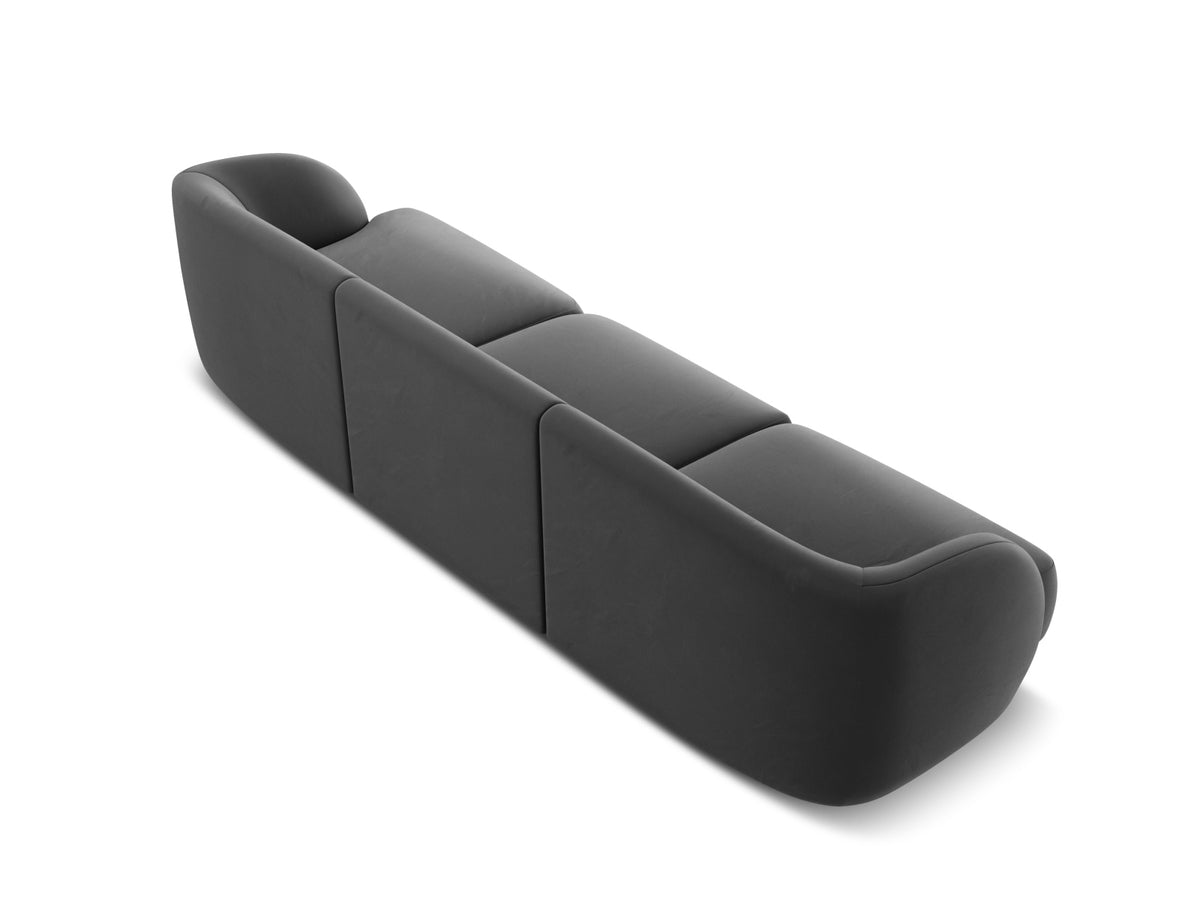 Miley Velour Sofa 3 Sitzer in Grey-Bluvel präsentiert im Onlineshop von KAQTU Design AG. 3er Sofa ist von Micadoni