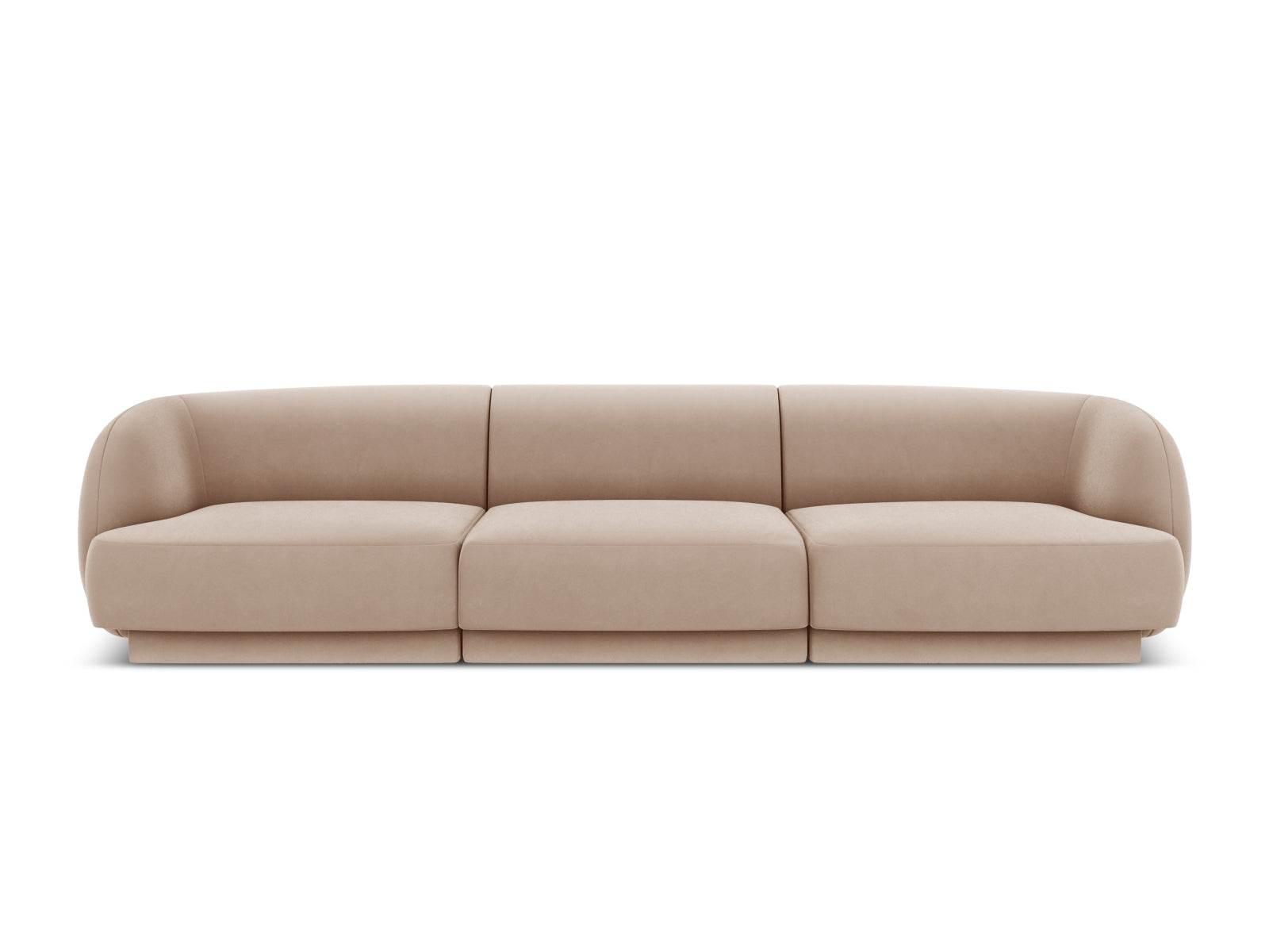 Miley Velour Sofa 3 Sitzer in Cappuccino präsentiert im Onlineshop von KAQTU Design AG. 3er Sofa ist von Micadoni