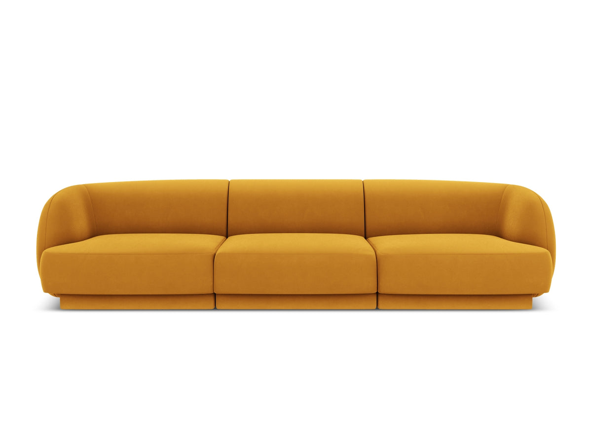 Miley Velour Sofa 3 Sitzer in Yellow-Bluvel präsentiert im Onlineshop von KAQTU Design AG. 3er Sofa ist von Micadoni