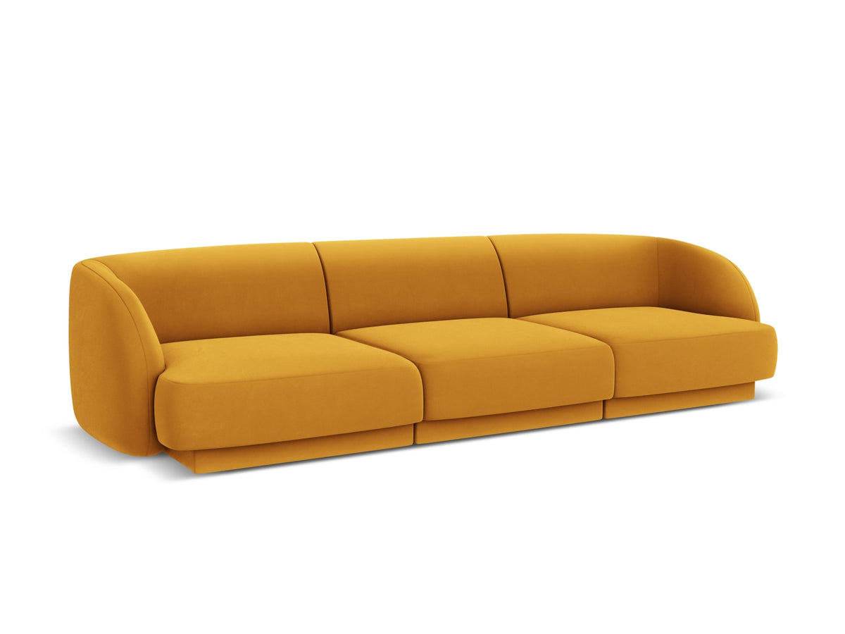 Miley Velour Sofa 3 Sitzer in Yellow-Bluvel präsentiert im Onlineshop von KAQTU Design AG. 3er Sofa ist von Micadoni