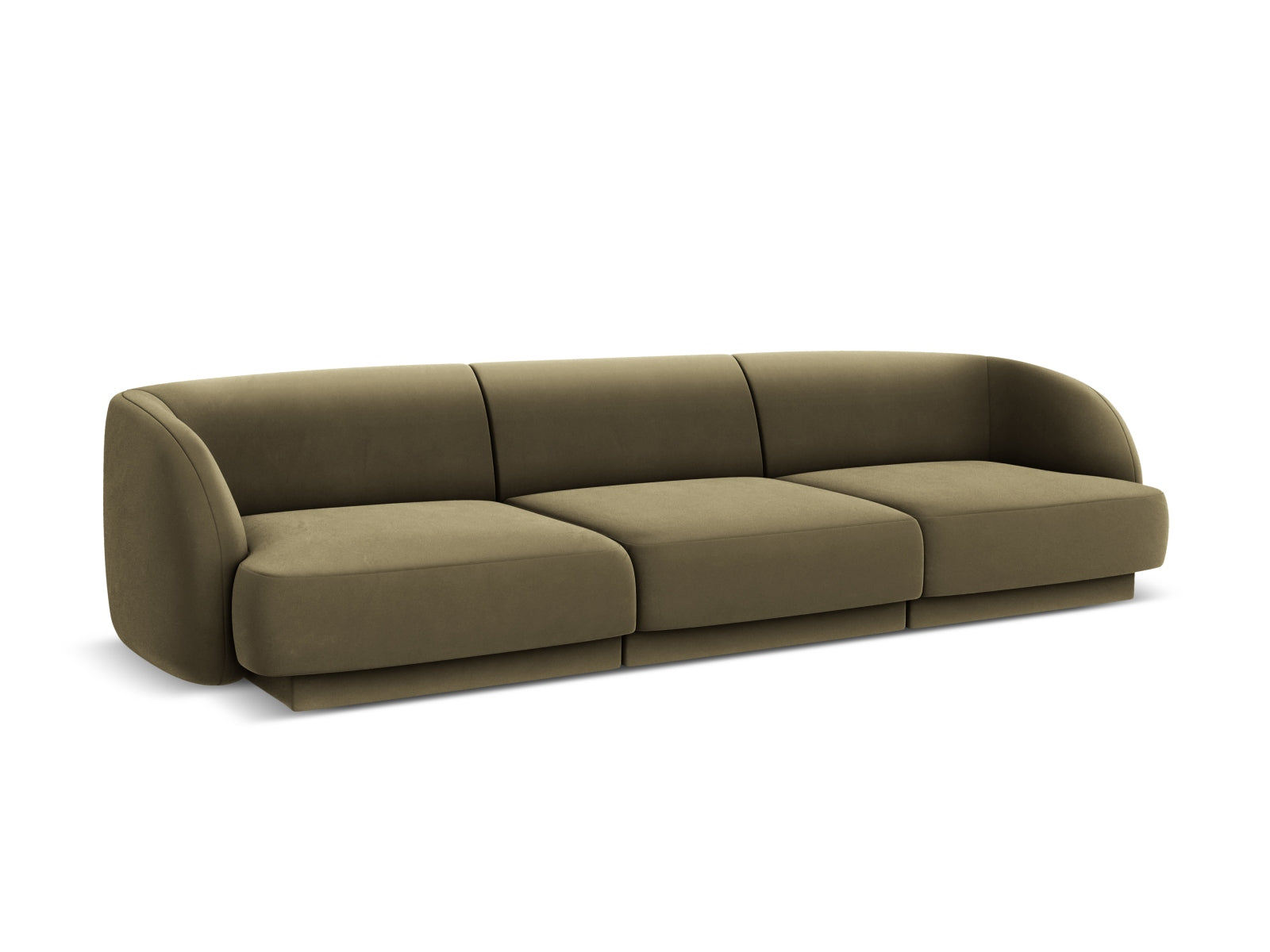 Erleben Sie das Miley Velour Sofa 3 Sitzer von Micadoni – eine harmonische Verbindung aus modernem Design, luxuriösem Komfort und pflegeleichten Materialien.