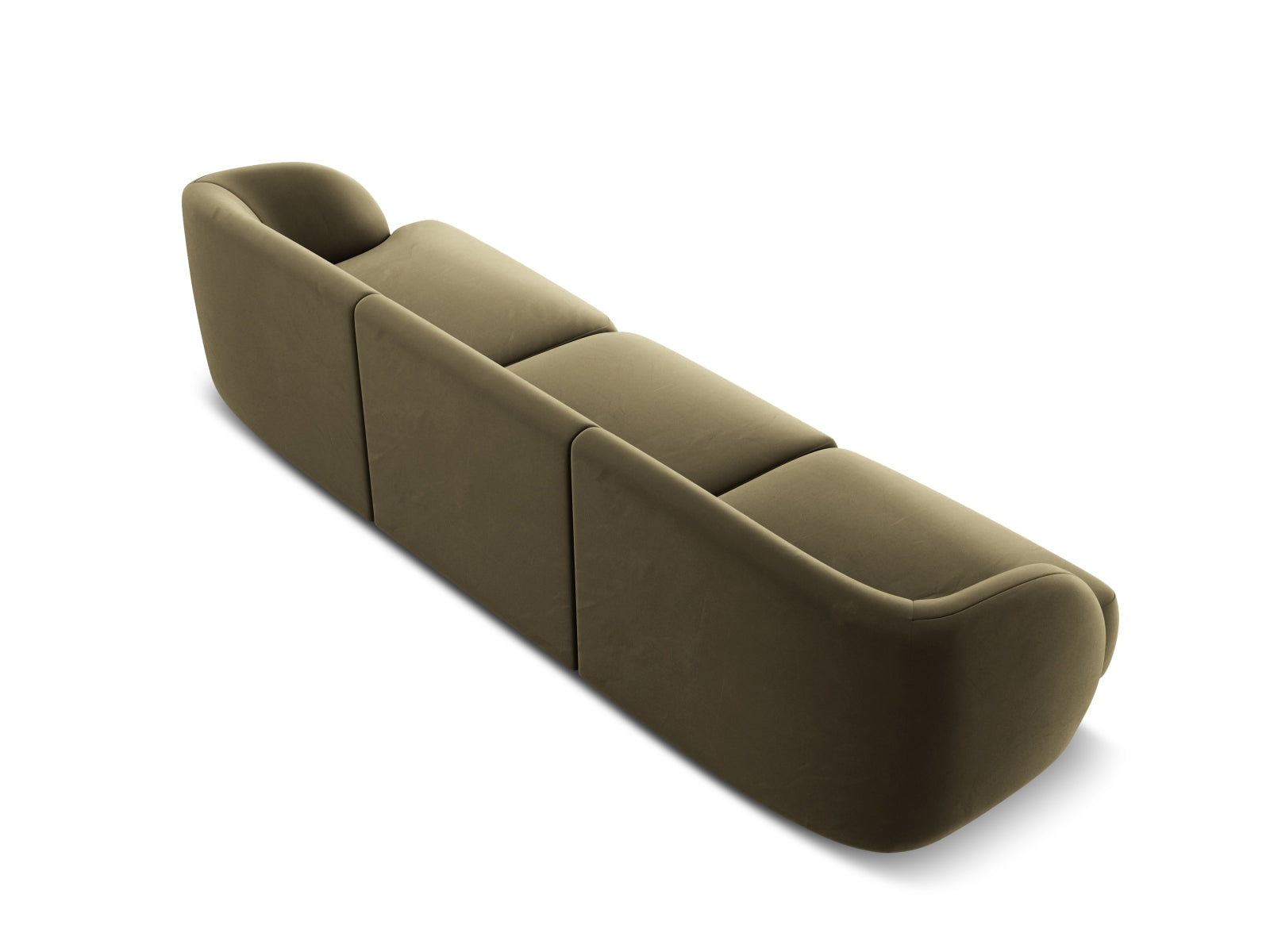 Elegantes 3-Sitzer Sofa Miley aus weichem Velours in einem modernen Grün-Blau, ideal für einladende und geschmackvolle Wohnräume.