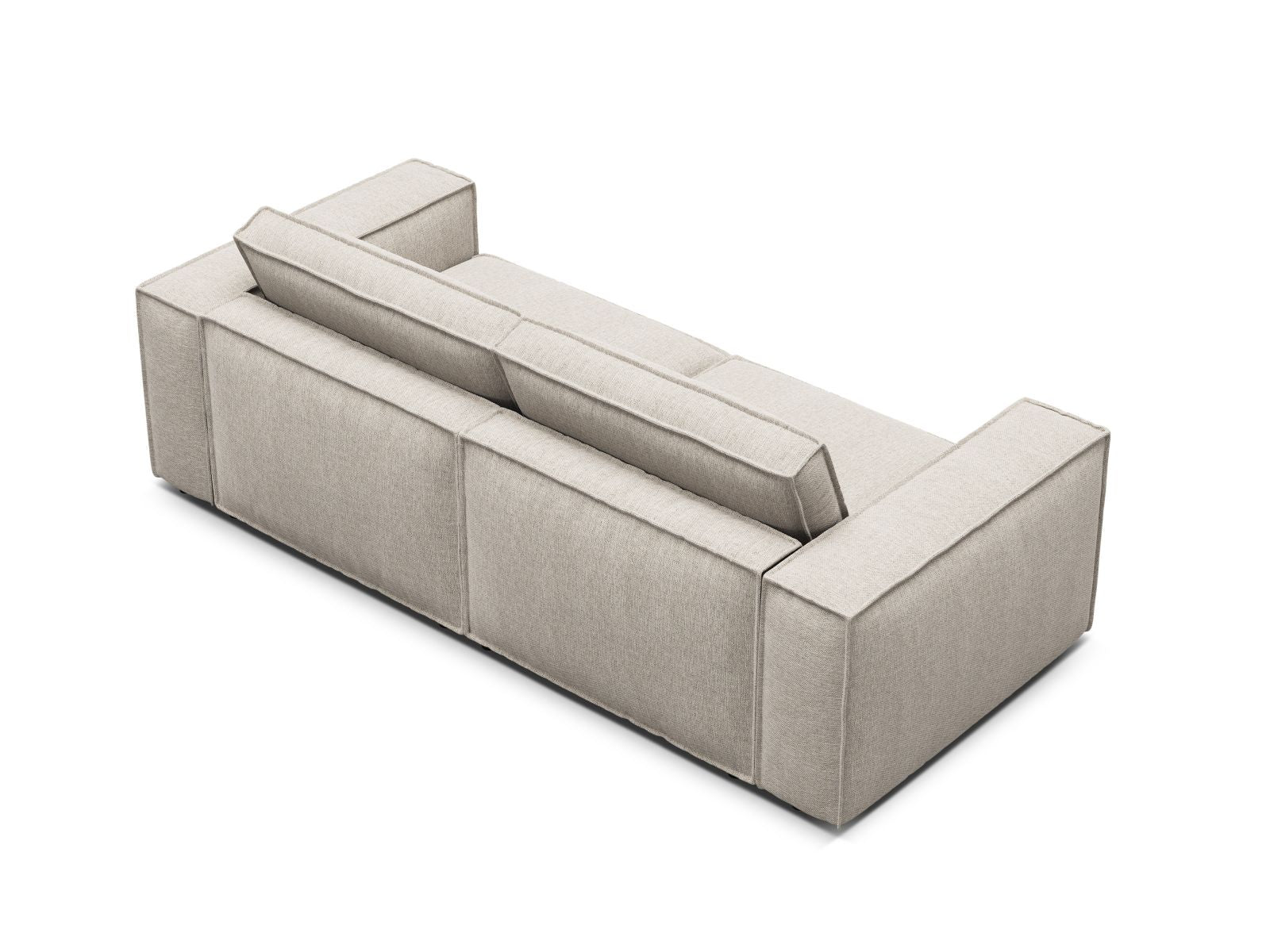 Elegantes 3-Sitzer Sofa Pola in Sand-Babel, perfekt für moderne Wohnräume. Bietet vielseitige Gestaltungsmöglichkeiten und hohen Sitzkomfort.