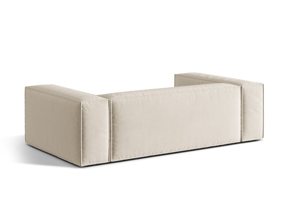 Nuria Velour Sofa 3 Sitzer in Beige-Paris präsentiert im Onlineshop von KAQTU Design AG. 3er Sofa ist von Micadoni