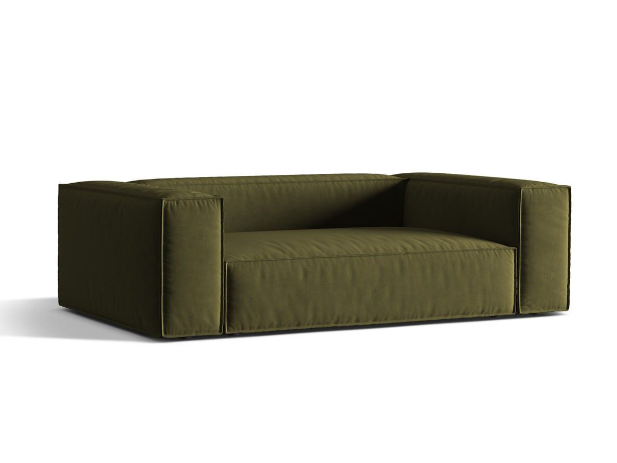 Nuria Velour Sofa 3 Sitzer in Moss Green Melange-Paris präsentiert im Onlineshop von KAQTU Design AG. 3er Sofa ist von Micadoni