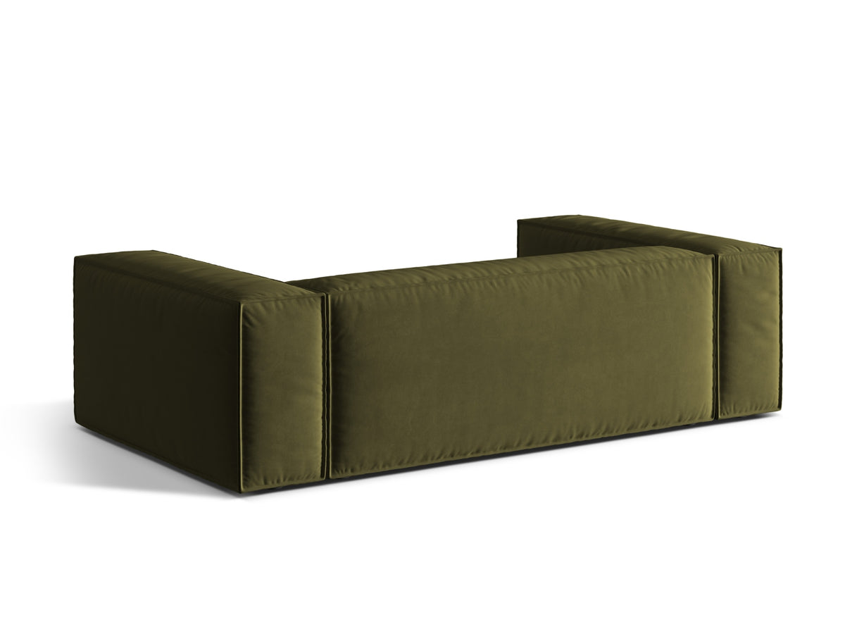 Nuria Velour Sofa 3 Sitzer in Moss Green Melange-Paris präsentiert im Onlineshop von KAQTU Design AG. 3er Sofa ist von Micadoni