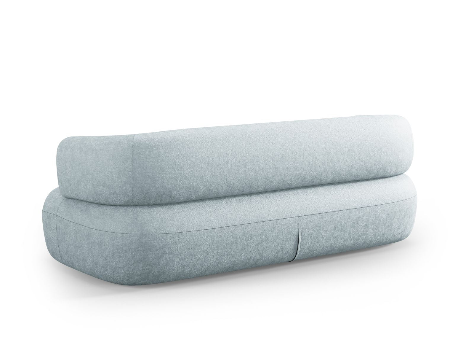 Modernes 3-Sitzer Sofa Jenny in zartem Hellblau, perfekt für gemütliche Wohnzimmer und stilvolle Einrichtungsideen.