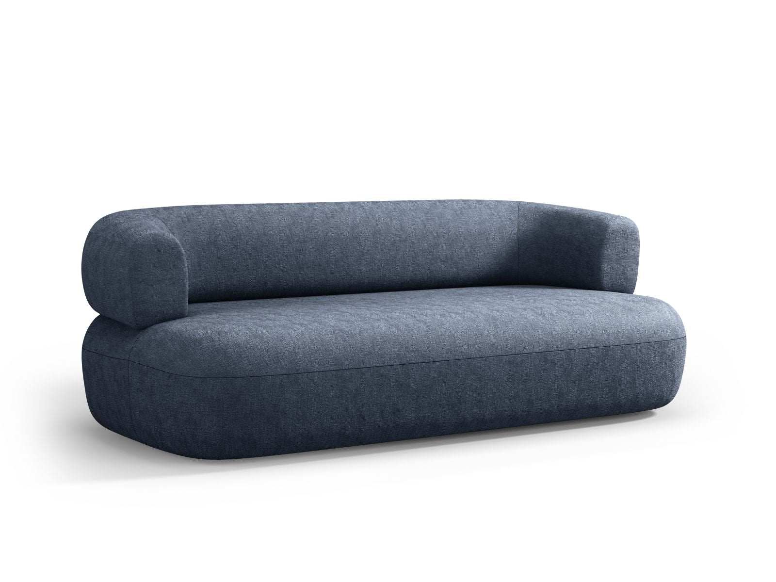 Elegantes 3-Sitzer Sofa Jenny in edlem Blau, ideal für stilvolle Wohnräume und entspannte Abende, erhältlich bei KAQTU.