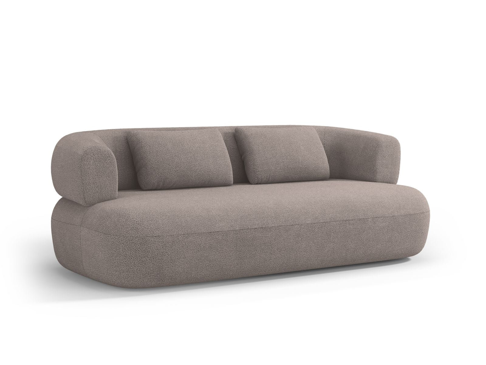 Elegantes 3-Sitzer Sofa Jenny in hellem Braun, ideal für stilvolle Wohnräume, erhältlich bei KAQTU Design AG.