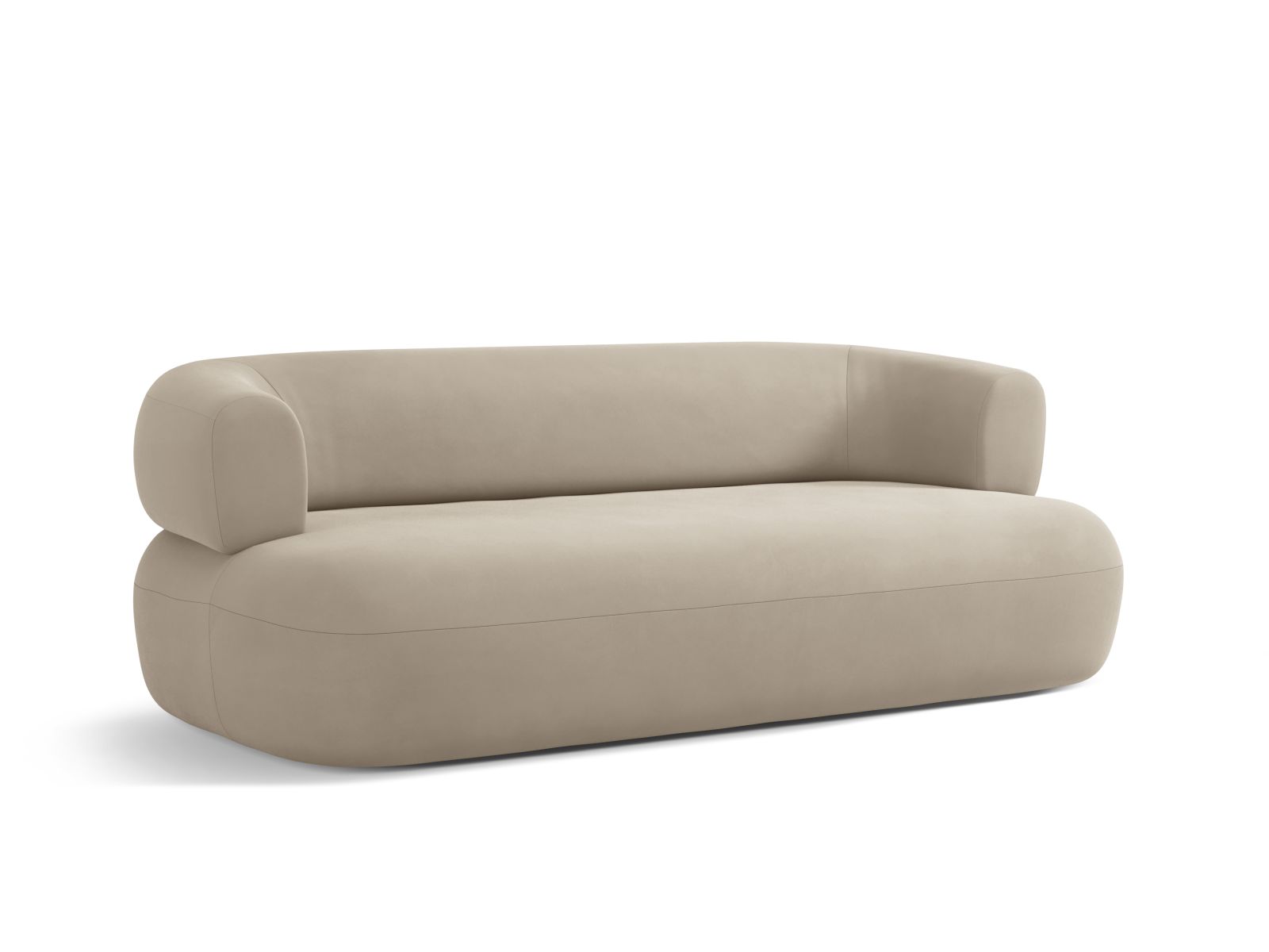 Elegantes 3-Sitzer Sofa Jenny in Beige von Micadoni, perfekt für stilvolle Wohnräume, bietet hohen Komfort und zeitgemäße Ästhetik.