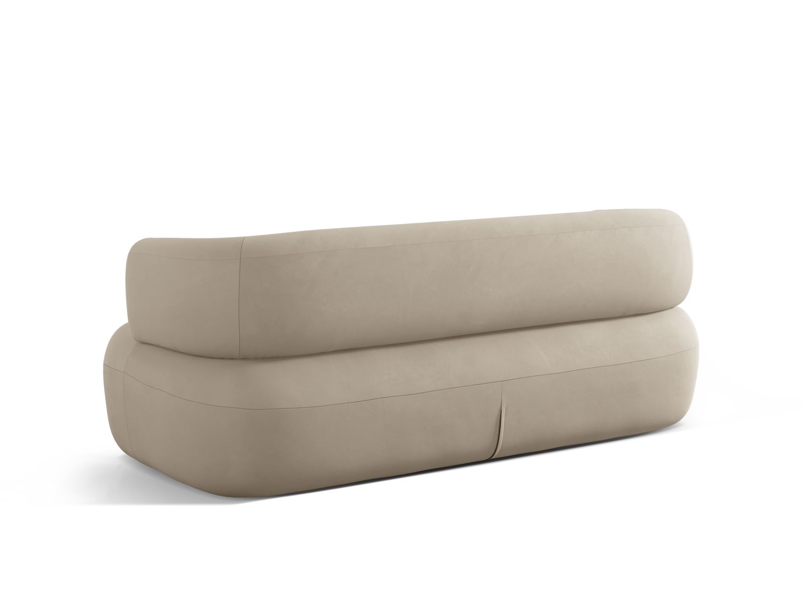 Modernes 3-Sitzer Sofa Jenny in sanftem Beige, ideal für gemütliche Wohnzimmer, vereint Komfort und zeitgemäßes Design.