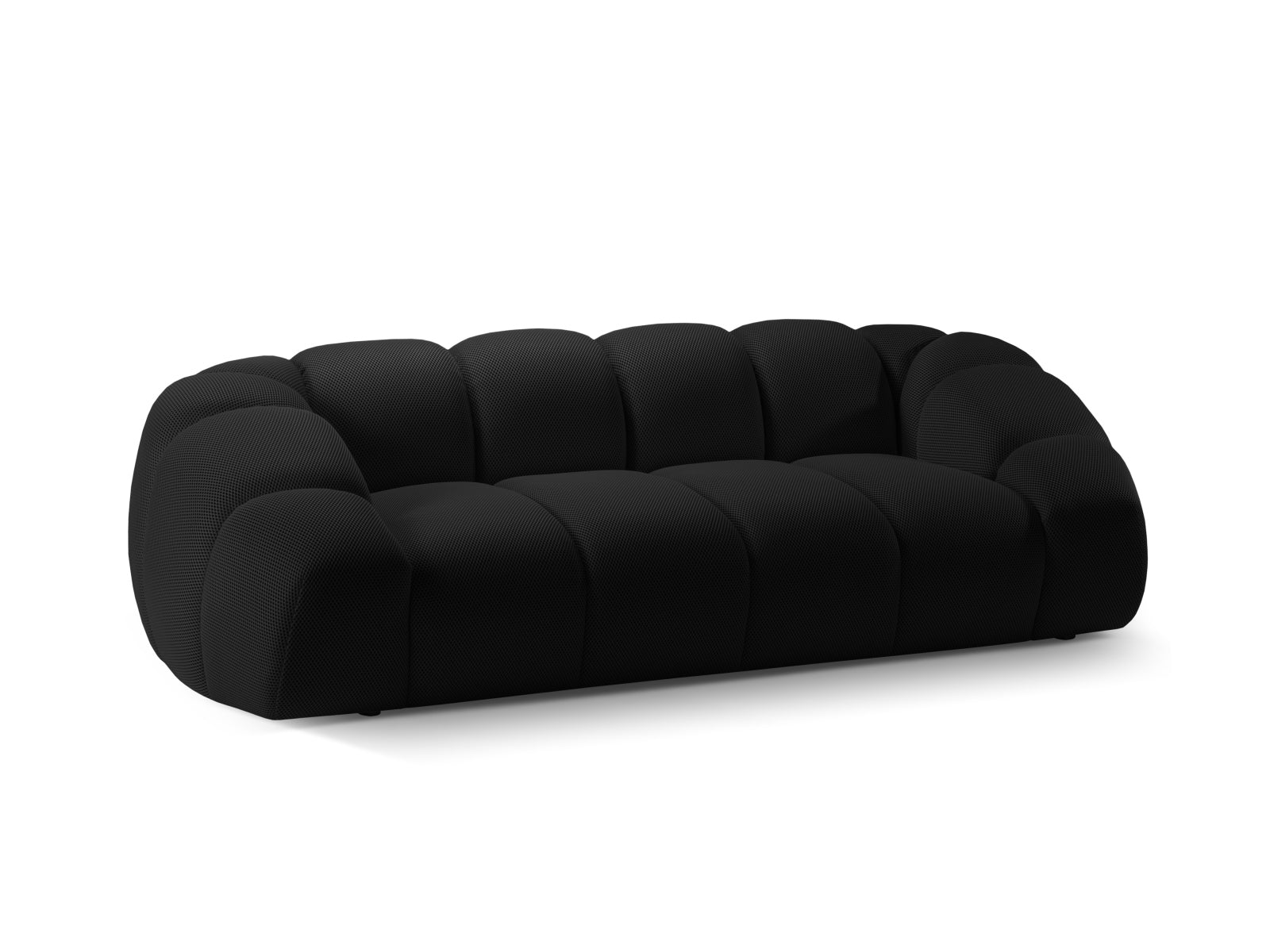 Elegantes 3-Sitzer Sofa Diana in klassischem Schwarz, ideal für stilvolle Wohnräume und entspannte Stunden von Micadoni.