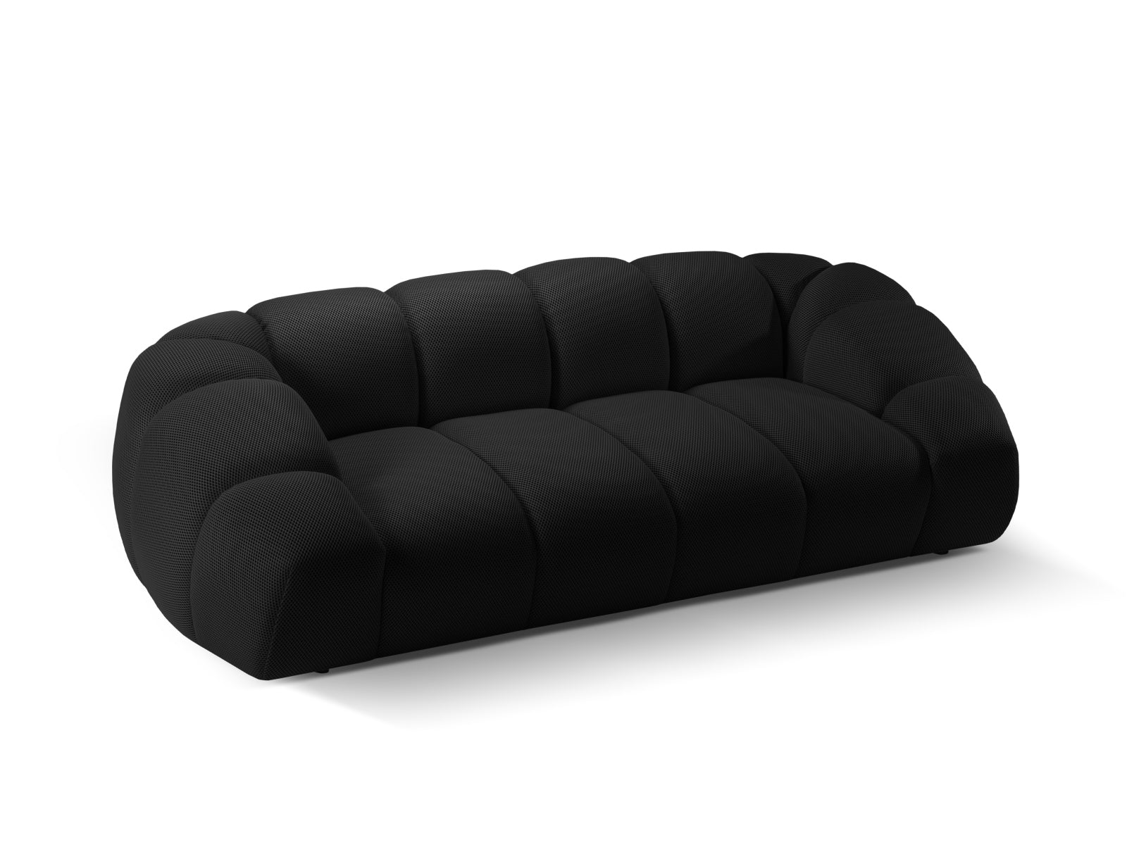 Modernes 3-Sitzer Sofa Diana in zeitlosem Schwarz, perfekt für gemütliche Abende und stilvolle Einrichtung von Micadoni.