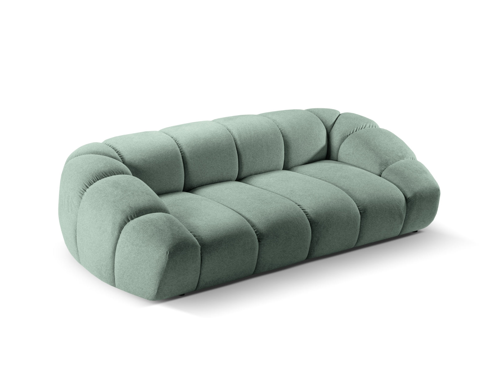 Stilvolles 3-Sitzer Sofa "Diana" in zartem Mint-Bubble, perfekt für entspannte Stunden und moderne Wohnräume.