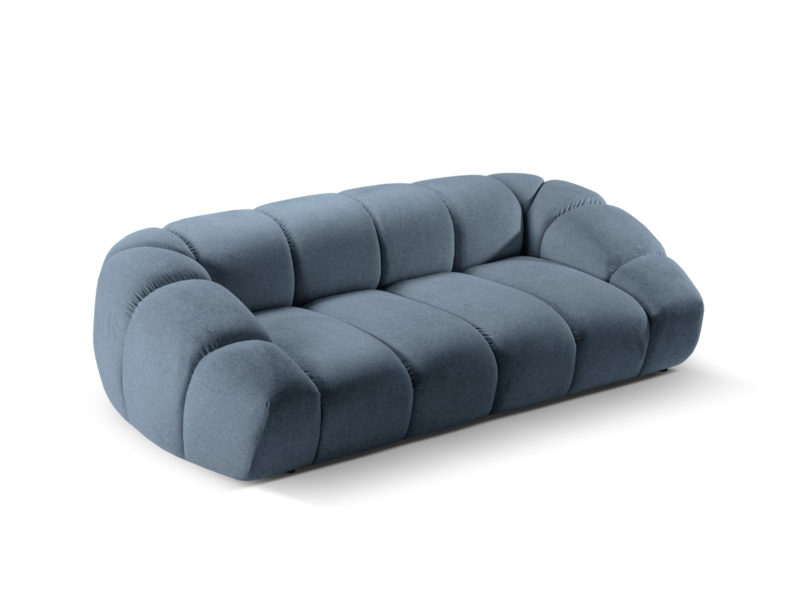 Stilvolles 3-Sitzer Sofa Diana in trendigem Blue Jeans-Bubble, perfekt für entspannte Stunden und modernes Wohndesign.