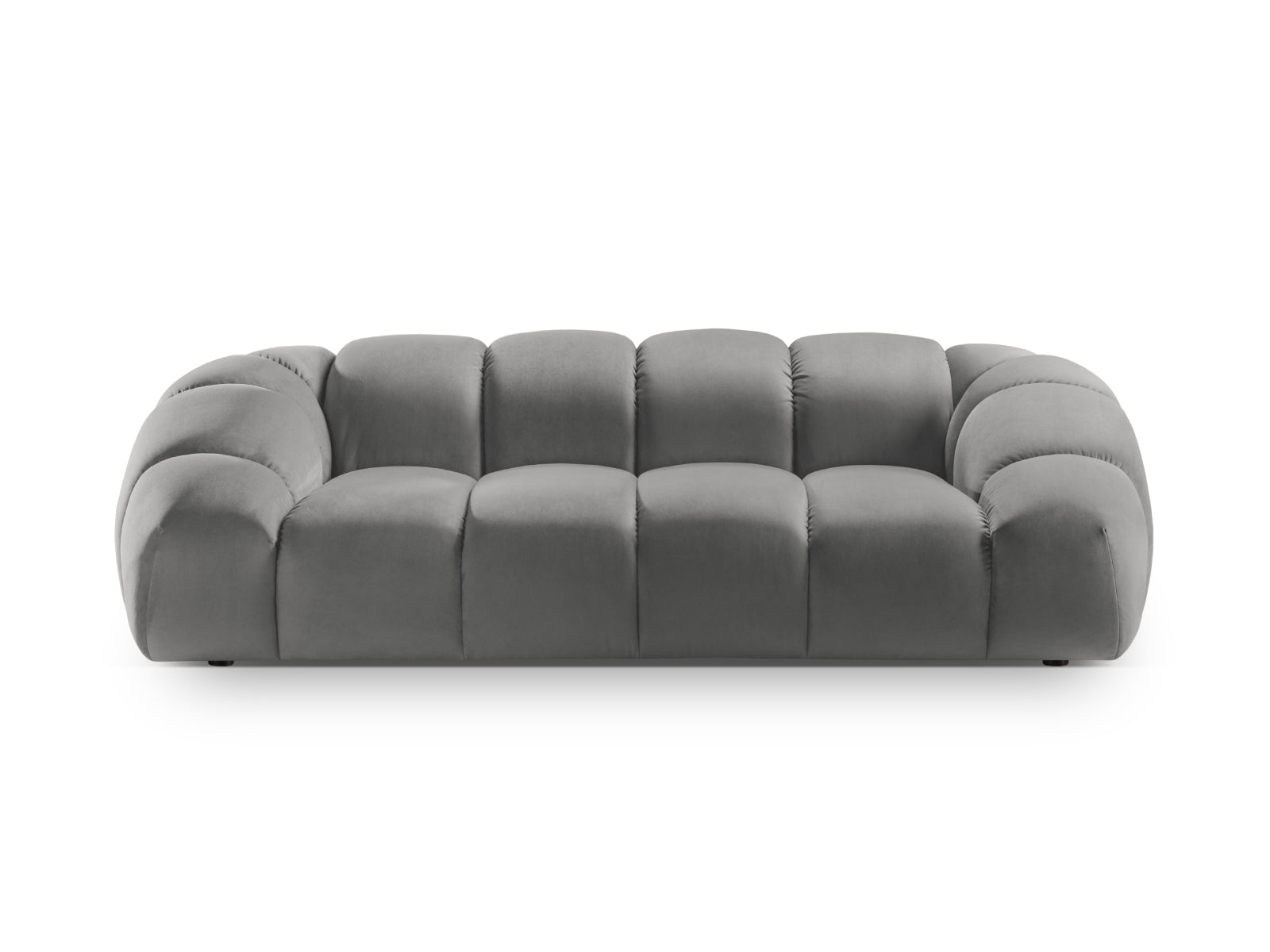 Elegantes 3-Sitzer Sofa Diana aus weichem Velours in Grau, ideal für gemütliche Abende und stilvolle Einrichtung in jedem Wohnraum.