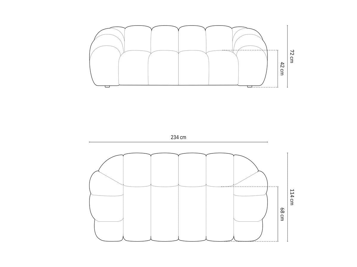 Diana Velour Sofa 3 Sitzer in Black-Salvador präsentiert im Onlineshop von KAQTU Design AG. 3er Sofa ist von Micadoni