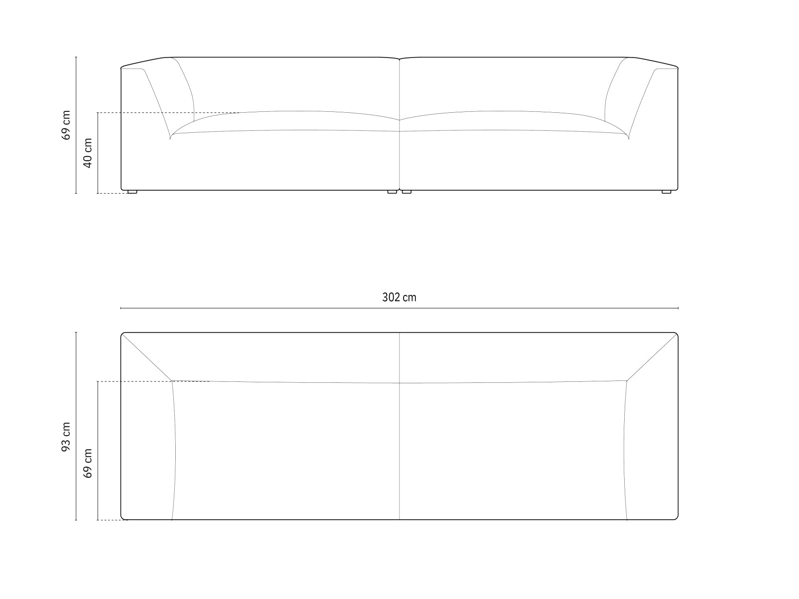 Elegantes Ruby Sofa für 4 Personen von Micadoni, das durch seine stilvolle Optik und gemütliche Polsterung besticht, perfekt für Ihr Zuhause.