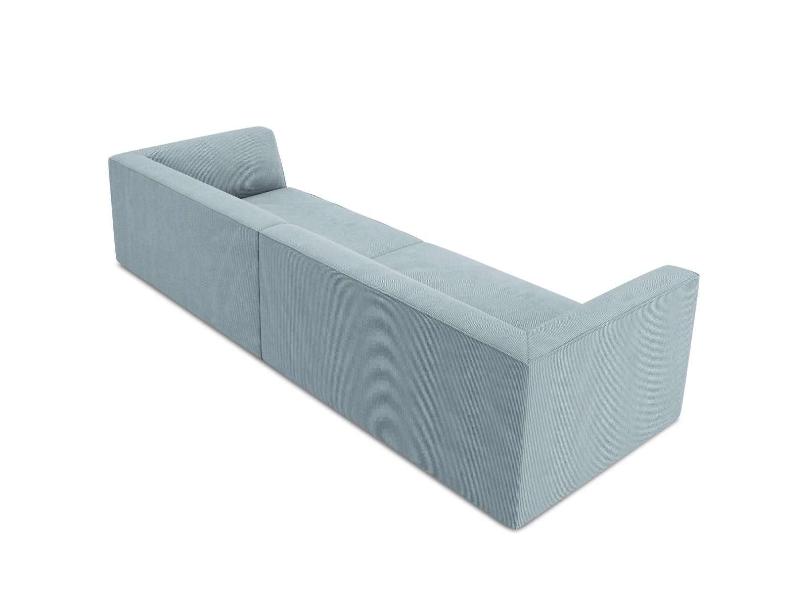 Stylisches Ruby Sofa für 4 Personen in sanftem Blau, perfekt für gemütliche Zusammenkünfte und stilvolle Einrichtung, entworfen von Micadoni.