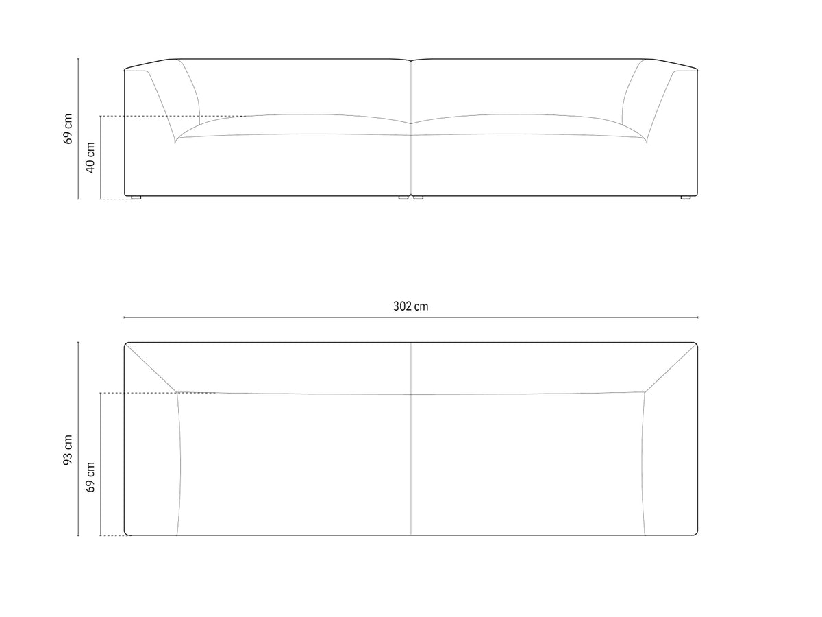 Ruby Sofa 4 Sitzer in Light Grey-Scala präsentiert im Onlineshop von KAQTU Design AG. 4er Sofa ist von Micadoni