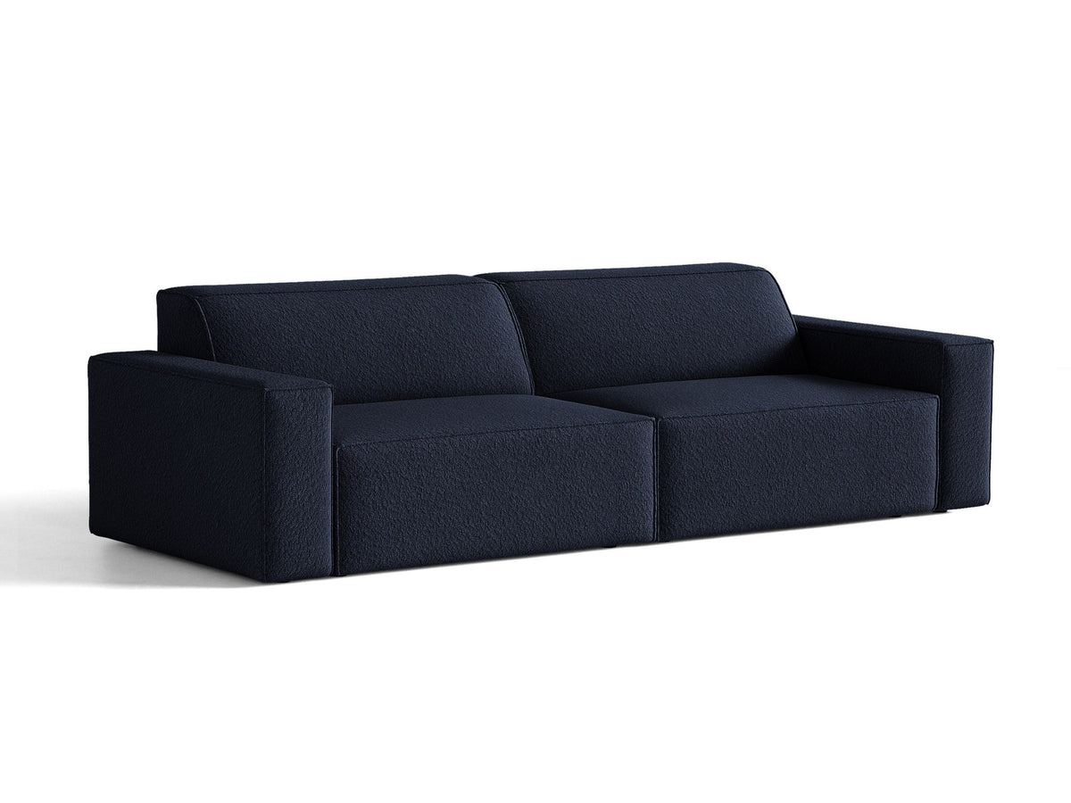 Jodie Boucle modulares Sofa 4 Sitzer in Dark Blue-Baloo präsentiert im Onlineshop von KAQTU Design AG. 4er Sofa ist von Micadoni