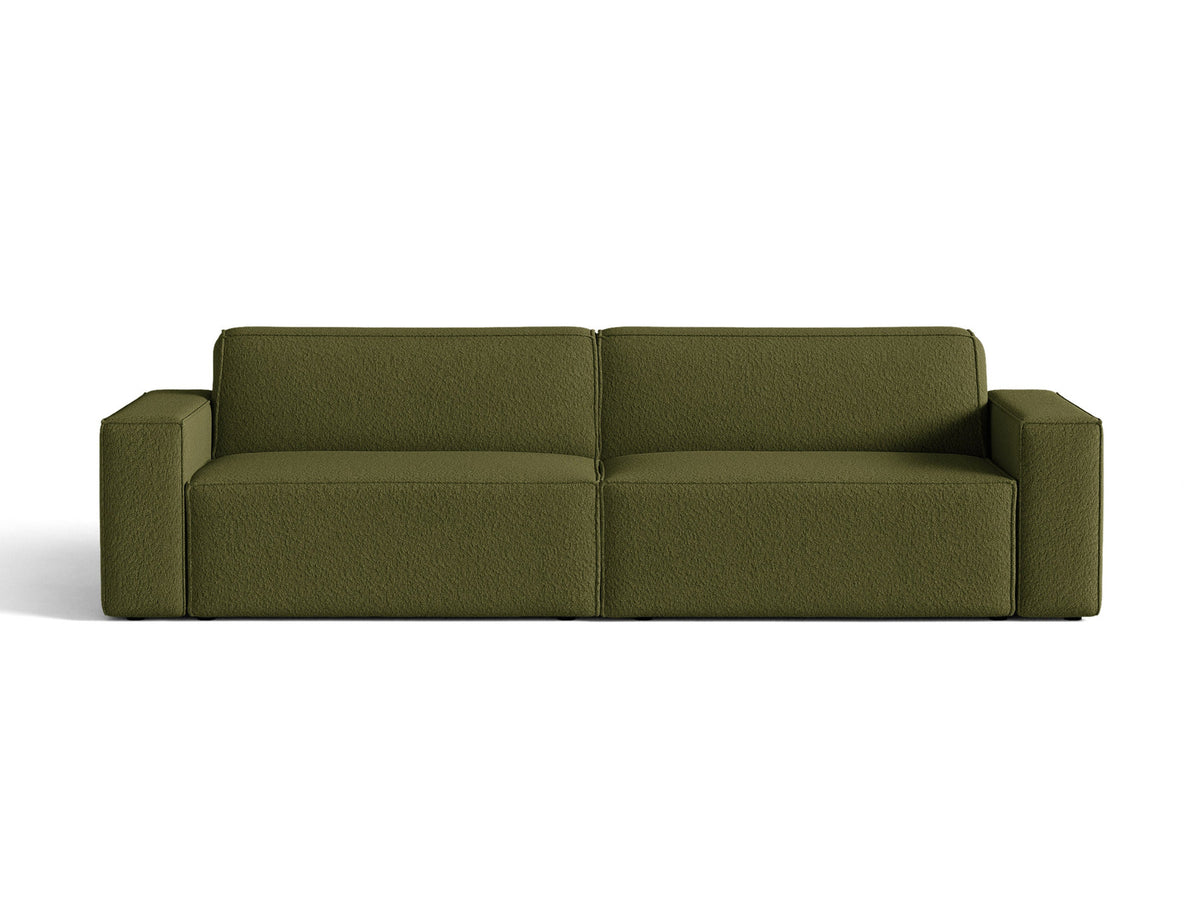 Jodie Boucle modulares Sofa 4 Sitzer in Dark Olive Green-Baloo präsentiert im Onlineshop von KAQTU Design AG. 4er Sofa ist von Micadoni