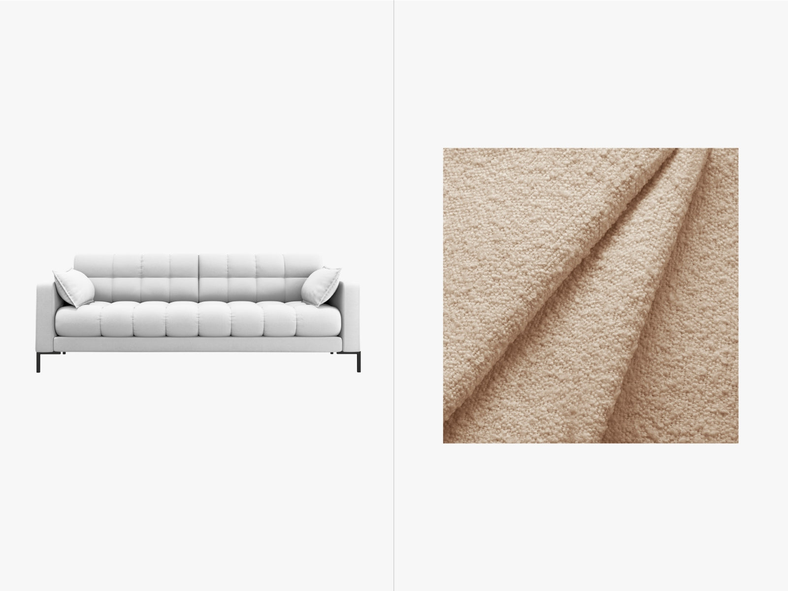 Mamaia Sofa 4 Sitzer in Beige/Schwarz-Baloo präsentiert im Onlineshop von KAQTU Design AG. 4er Sofa ist von Micadoni