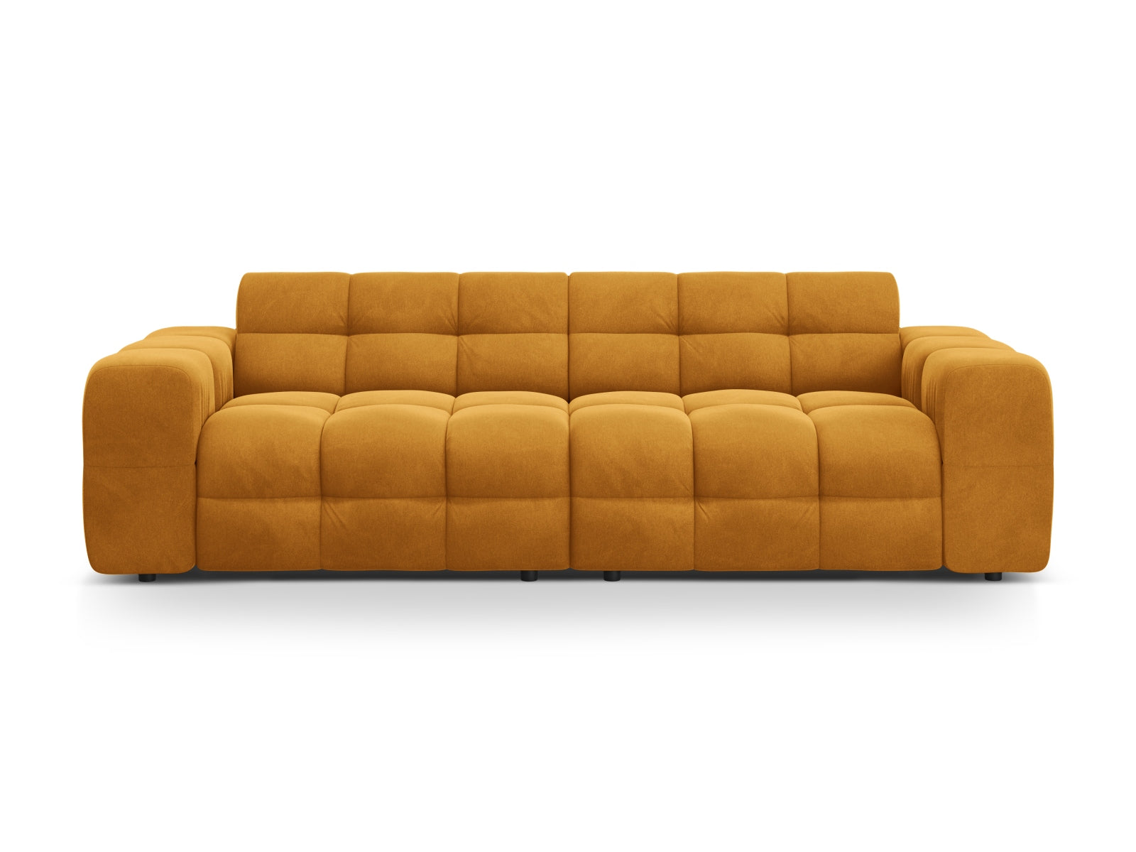 Kendal Velour Sofa 4 Sitzer in Mustard präsentiert im Onlineshop von KAQTU Design AG. 4er Sofa ist von Micadoni
