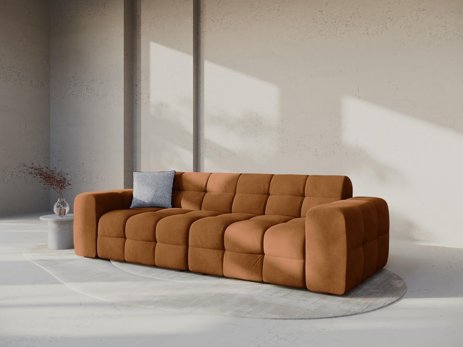 Entdecken Sie das Kendal Velour Sofa 4 Sitzer von Micadoni – stilvolles Design, luxuriöser Komfort und ideale Gemütlichkeit für Ihr Wohnzimmer.