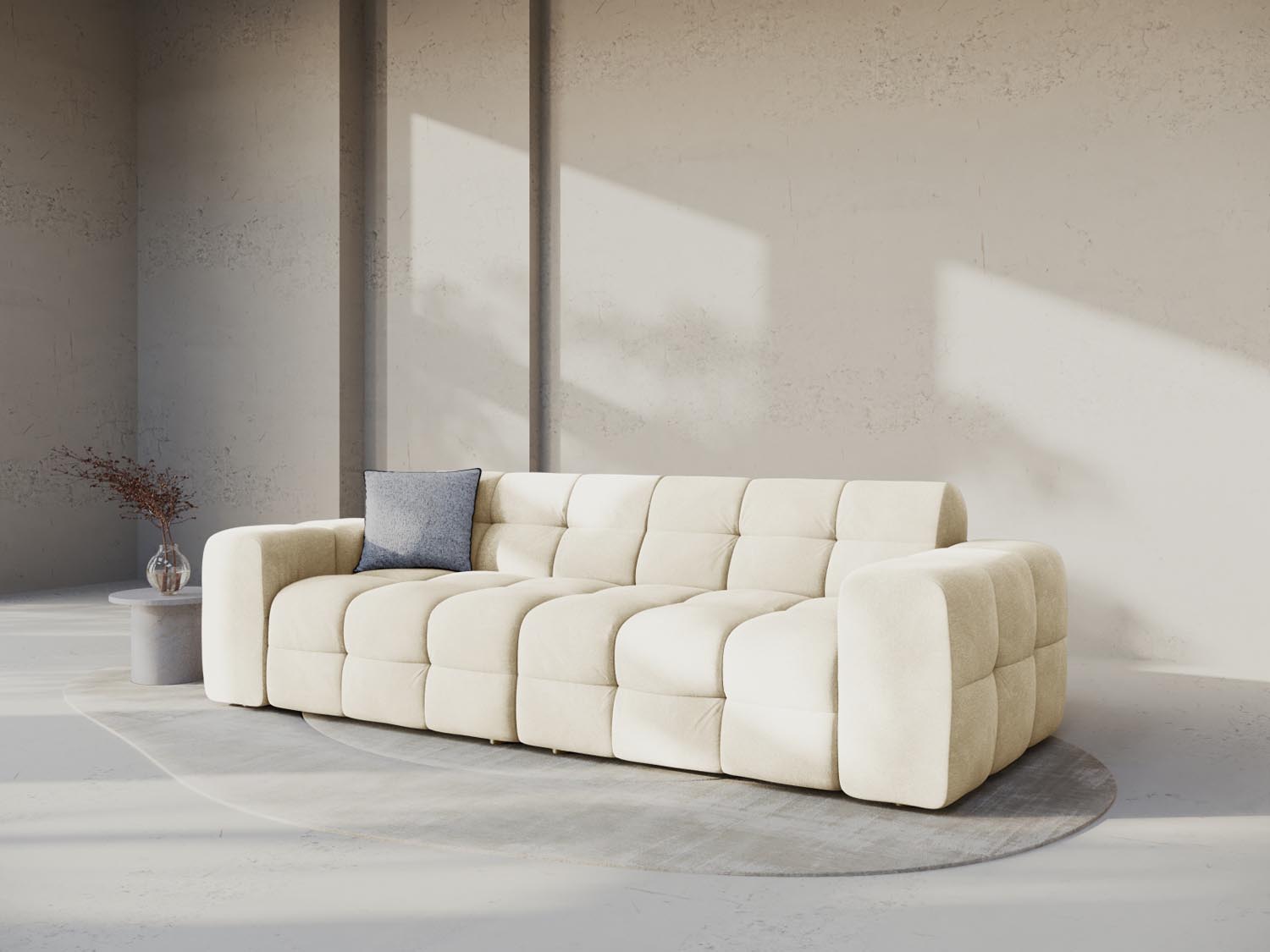 Entdecken Sie das Kendal Velour Sofa 4 Sitzer von Micadoni – stilvolles Design, luxuriöser Komfort und ideale Gemütlichkeit für Ihr Wohnzimmer.