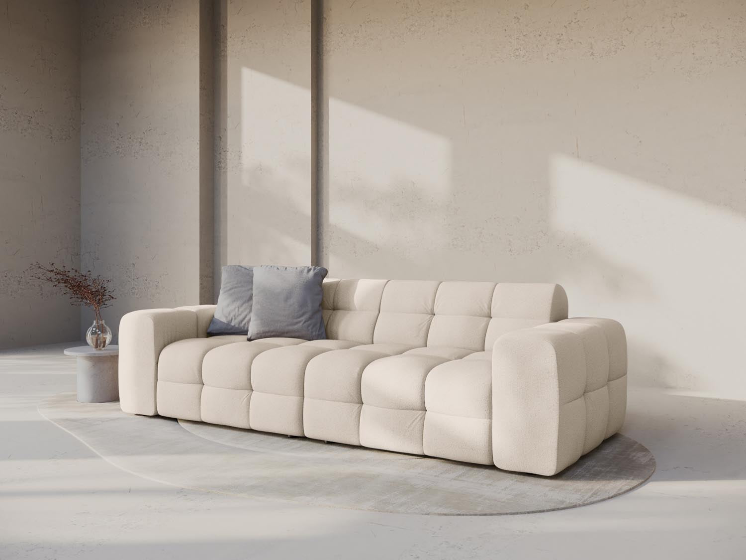 Entdecken Sie das Kendal Sofa 4 Sitzer von Micadoni – ein stilvolles Velours-Sofa, das Komfort und Eleganz in Ihr Zuhause bringt.