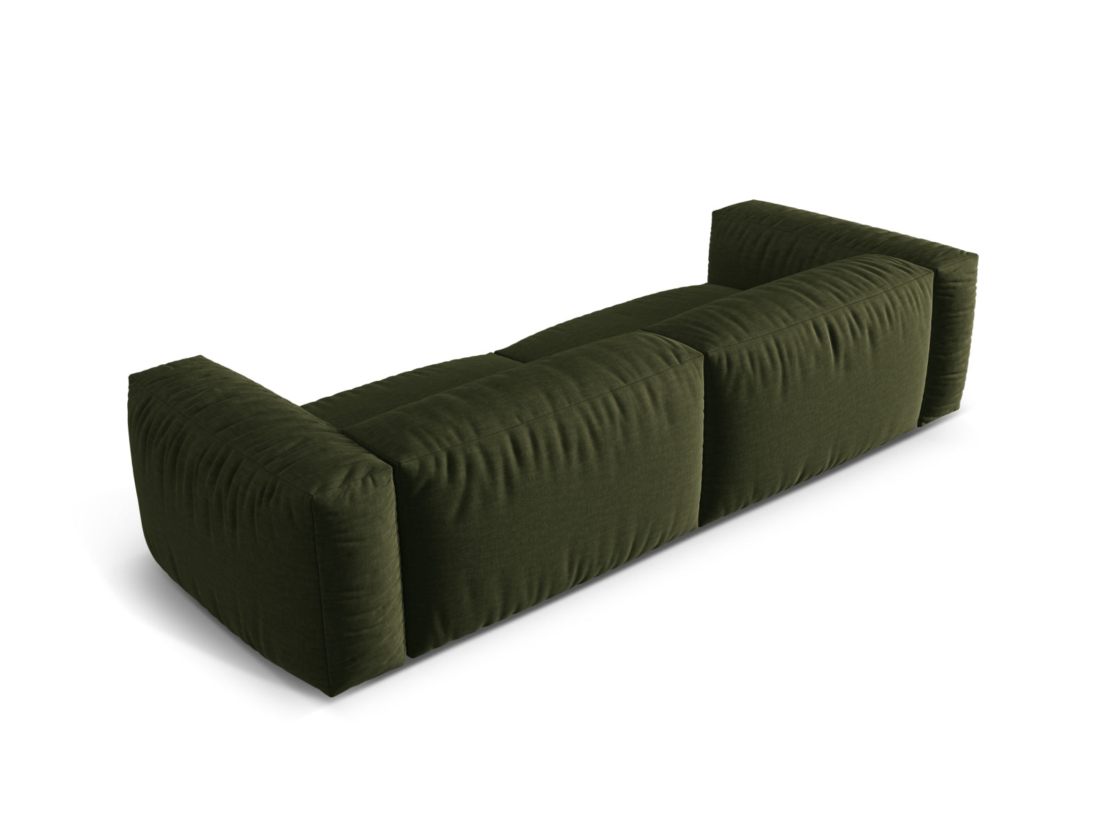 Stylisches Martina 4-Sitzer Sofa in ansprechendem Grünton, perfekt für zeitgemäße Wohnkonzepte. Flexibles, modulares Design von Micadoni.