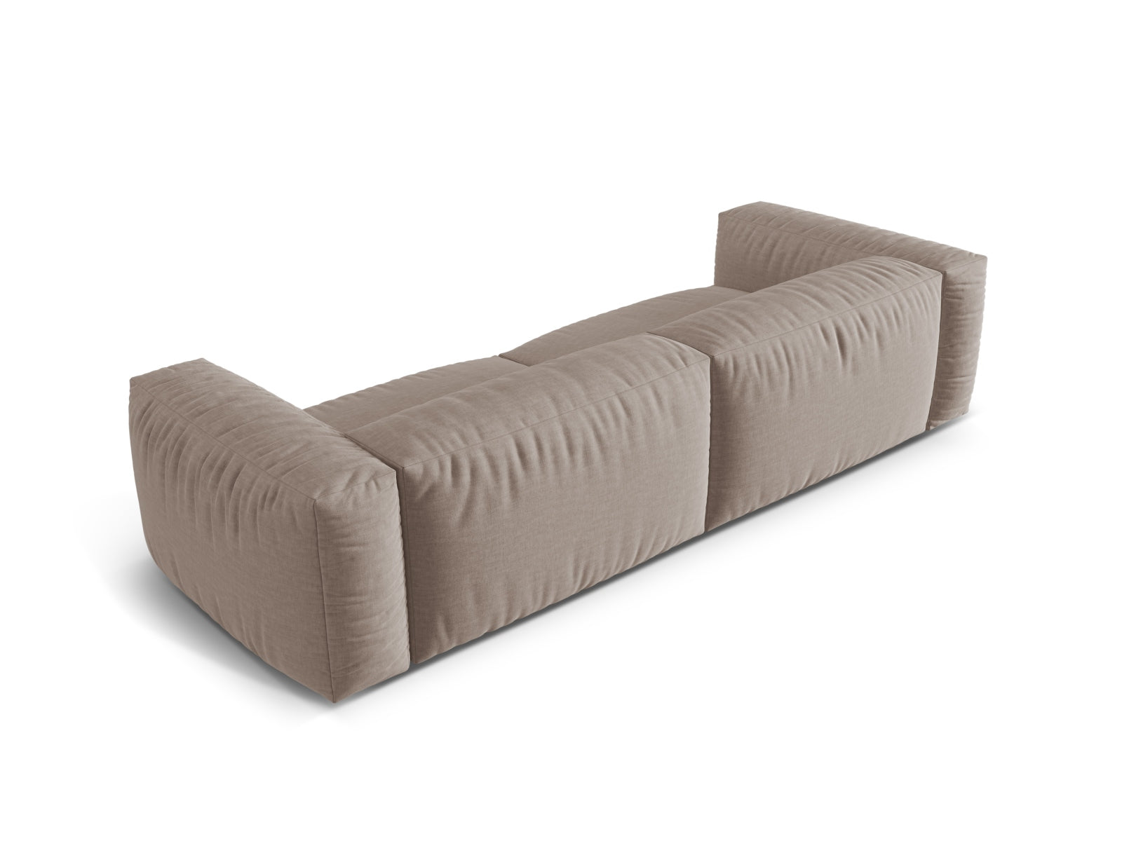 Modernes Martina 4-Sitzer Sofa in sanftem Dunkelbeige, perfekt für entspannte Stunden und stilvolle Einrichtungsideen.