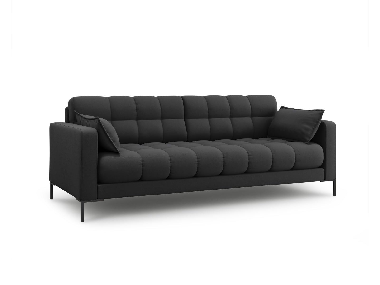 Elegantes Mamaia 4-Sitzer Sofa in Dunkelgrau/Schwarz von Micadoni, ideal für stilvolle Wohnräume und gemütliche Abende.