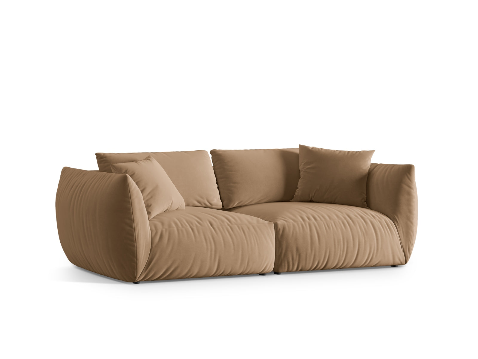 Elegantes Chris Velour Modular Sofa für 4 Personen in Sand-Casino, ideal für stilvolle Wohnräume und gemütliche Abende.