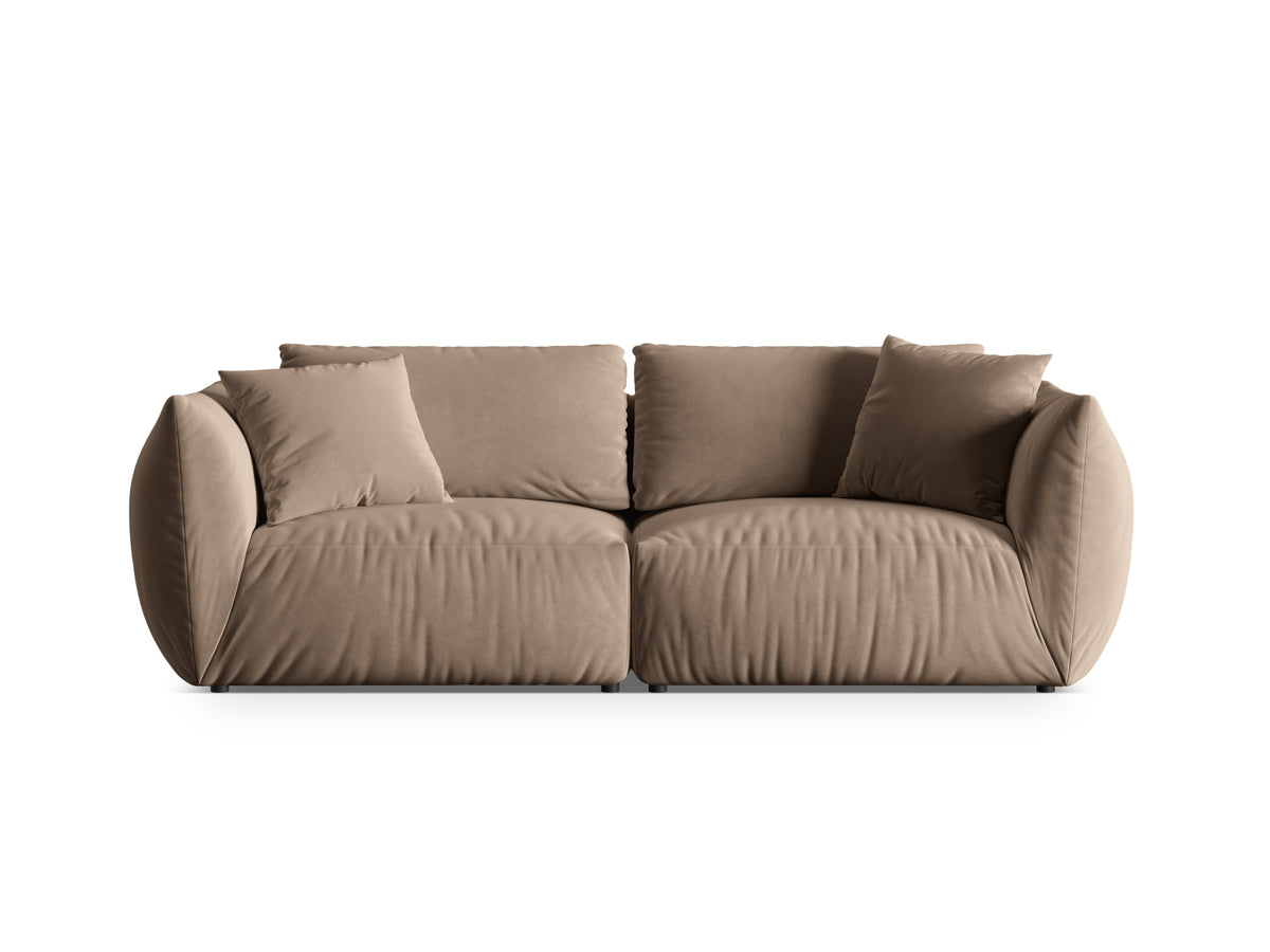 Chris Velour Modular Sofa 4 Sitzer in Light Brown-Casino präsentiert im Onlineshop von KAQTU Design AG. 4er Sofa ist von Micadoni