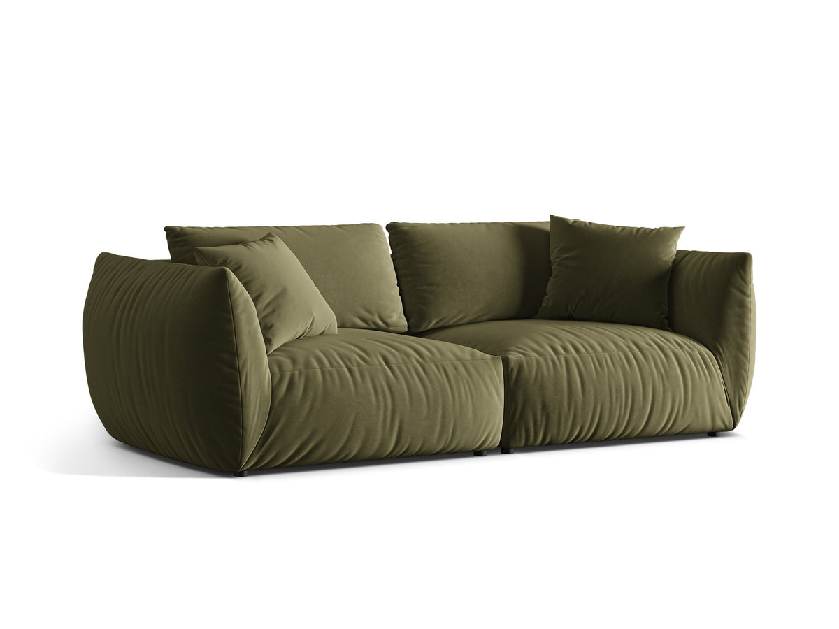 Chris Velour Modular Sofa 4 Sitzer in Light Green-Casino präsentiert im Onlineshop von KAQTU Design AG. 4er Sofa ist von Micadoni