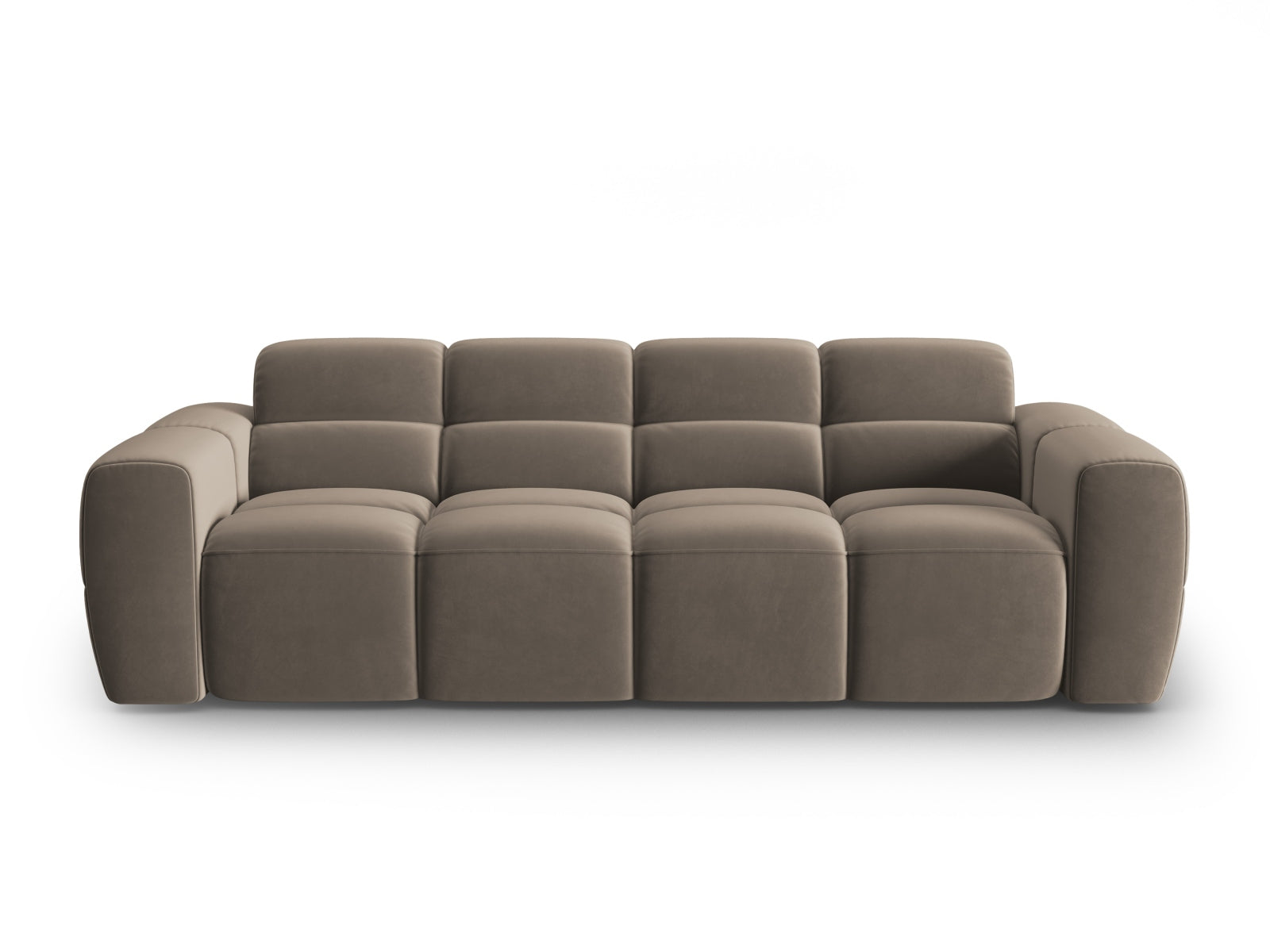 Lisa Velour Sofa 4 Sitzer in Light Brown präsentiert im Onlineshop von KAQTU Design AG. 4er Sofa ist von Micadoni