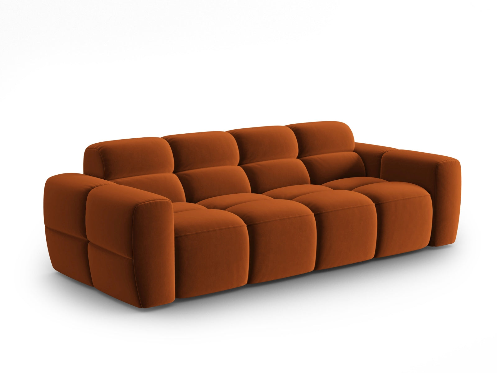 Erleben Sie das elegante Lisa Velour Sofa 4 Sitzer von Micadoni. Perfekt für Ihr modernes Zuhause, vereint es Komfort und stilvolles Design.