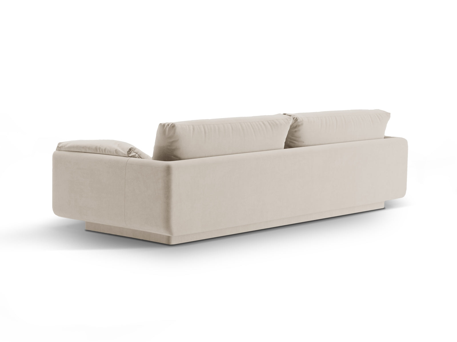 Stilvolles 4-Sitzer Velour Sofa Torino in Ecru-Casino, perfekt für gesellige Abende und gemütliche Stunden im Wohnzimmer.